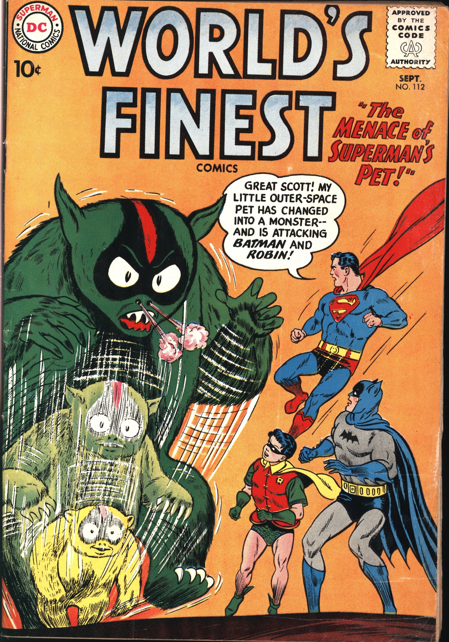 DC Comics World's Finest Comics 112 9/60 RAW F-