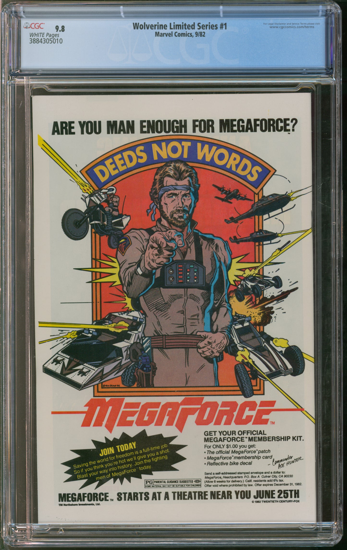 Marvel Comics Wolverine Limited Series #1 9/82 CGC 9.8 White Pages