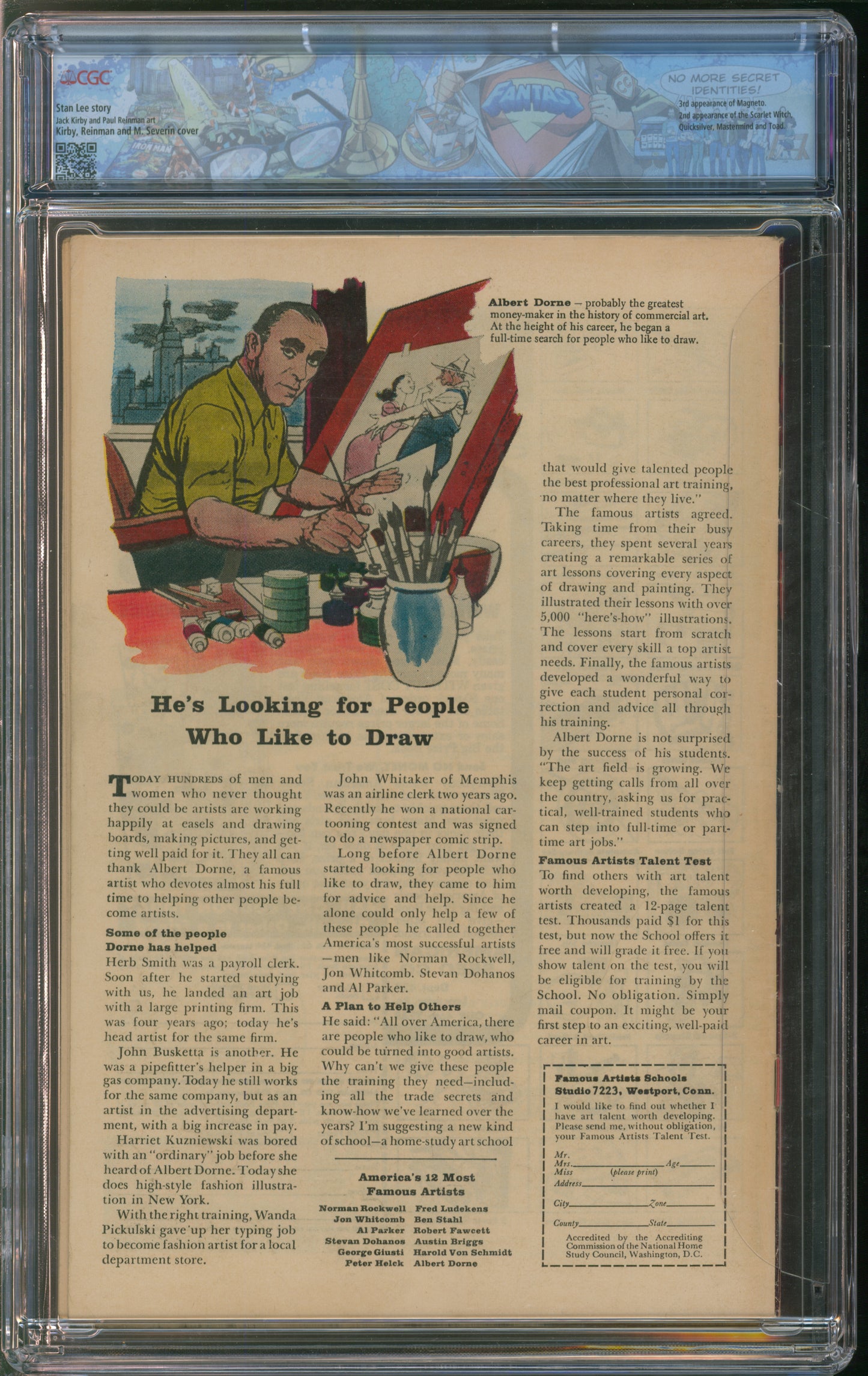 Marvel Comics X-Men #5 5/64 FANTAST CGC 6.0 Off-White Pages