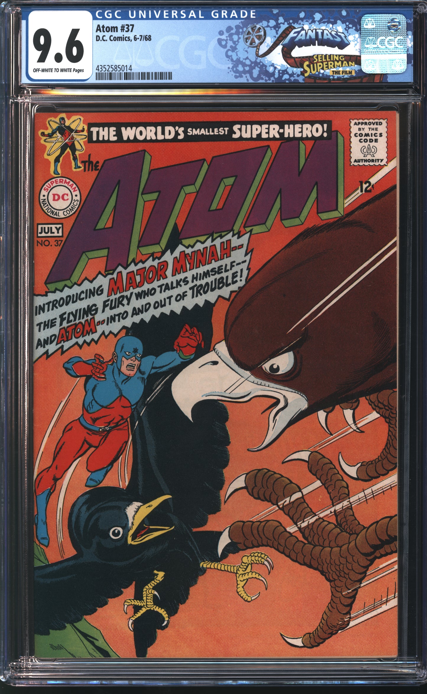 D.C Comics Atom 37 6/68 FANTAST CGC 9.6 Off-White to White Pages