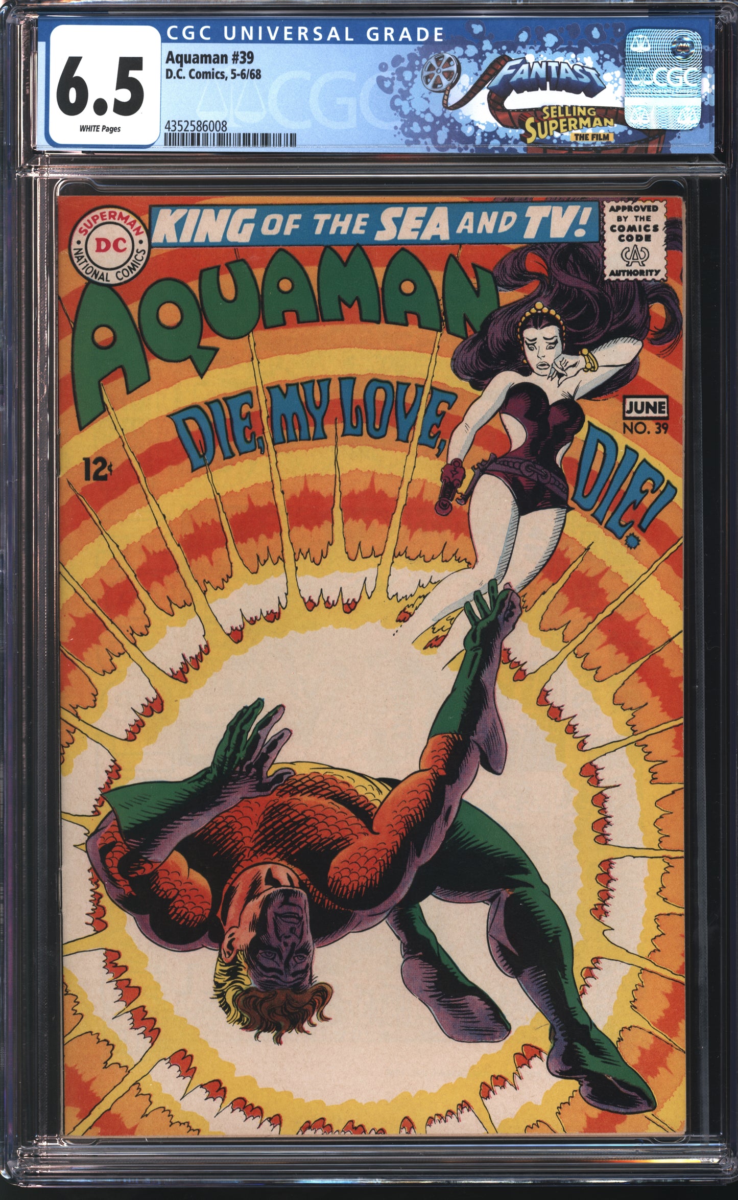 D.C Comics Aquaman 39 6/68 FANTAST CGC 6.5 White Pages