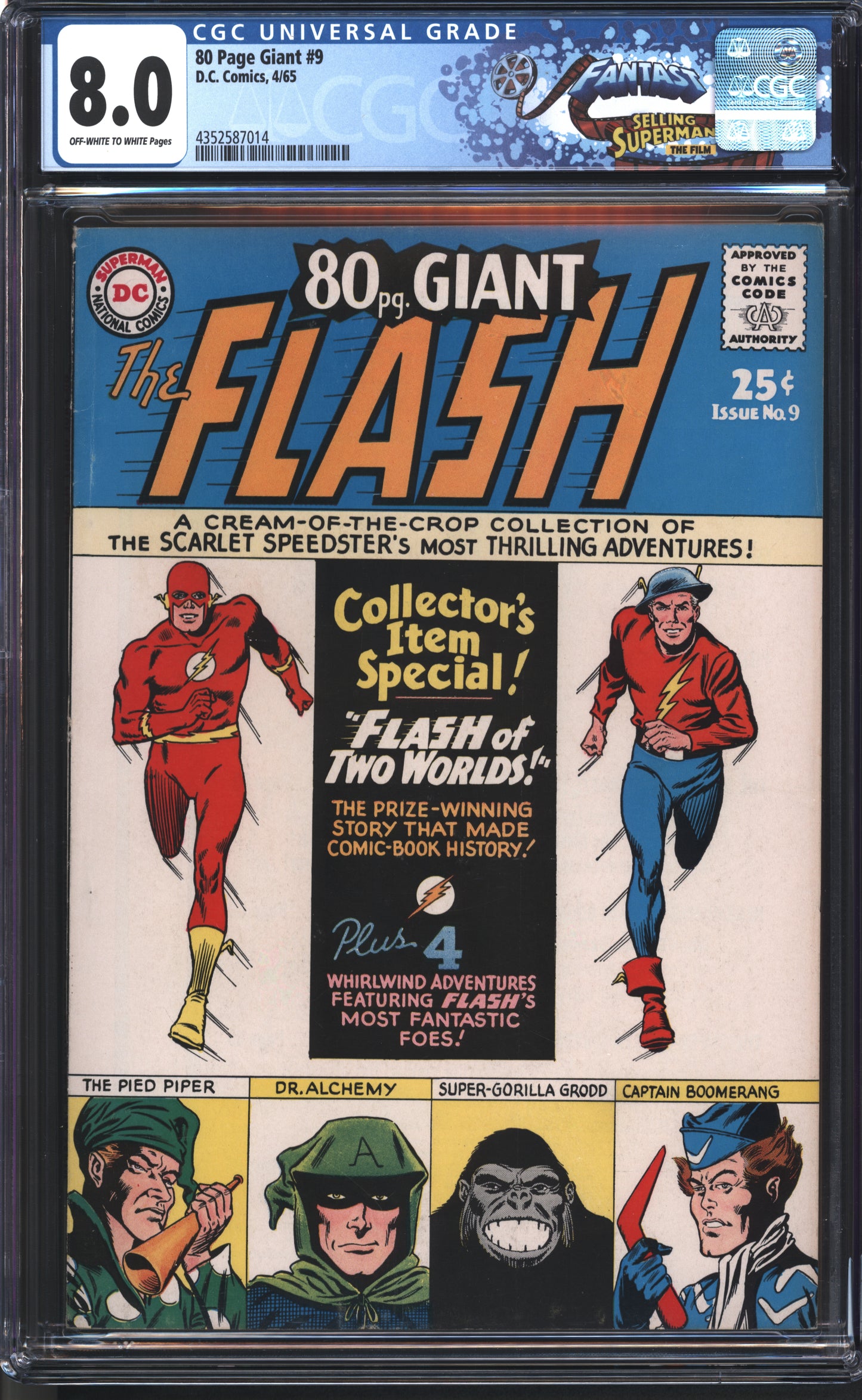 D.C. Comics 80 Page Giant #9 4/65 FANTAST CGC 8.0 Off White to White Pages