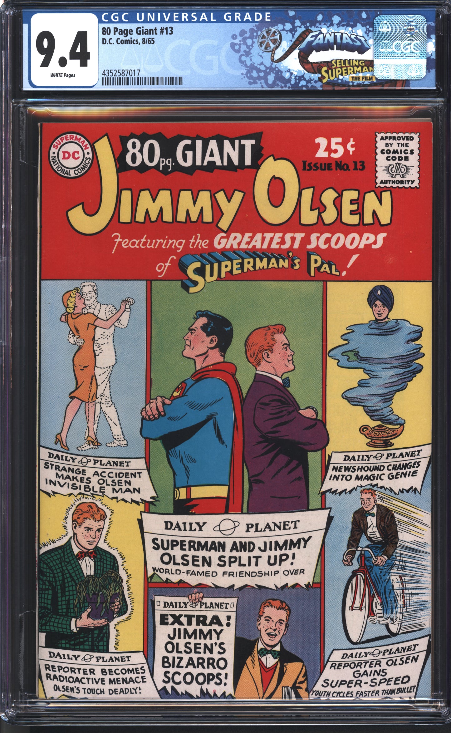 D.C. Comics 80 Page Giant #13 8/65 FANTAST CGC 9.4 White Pages