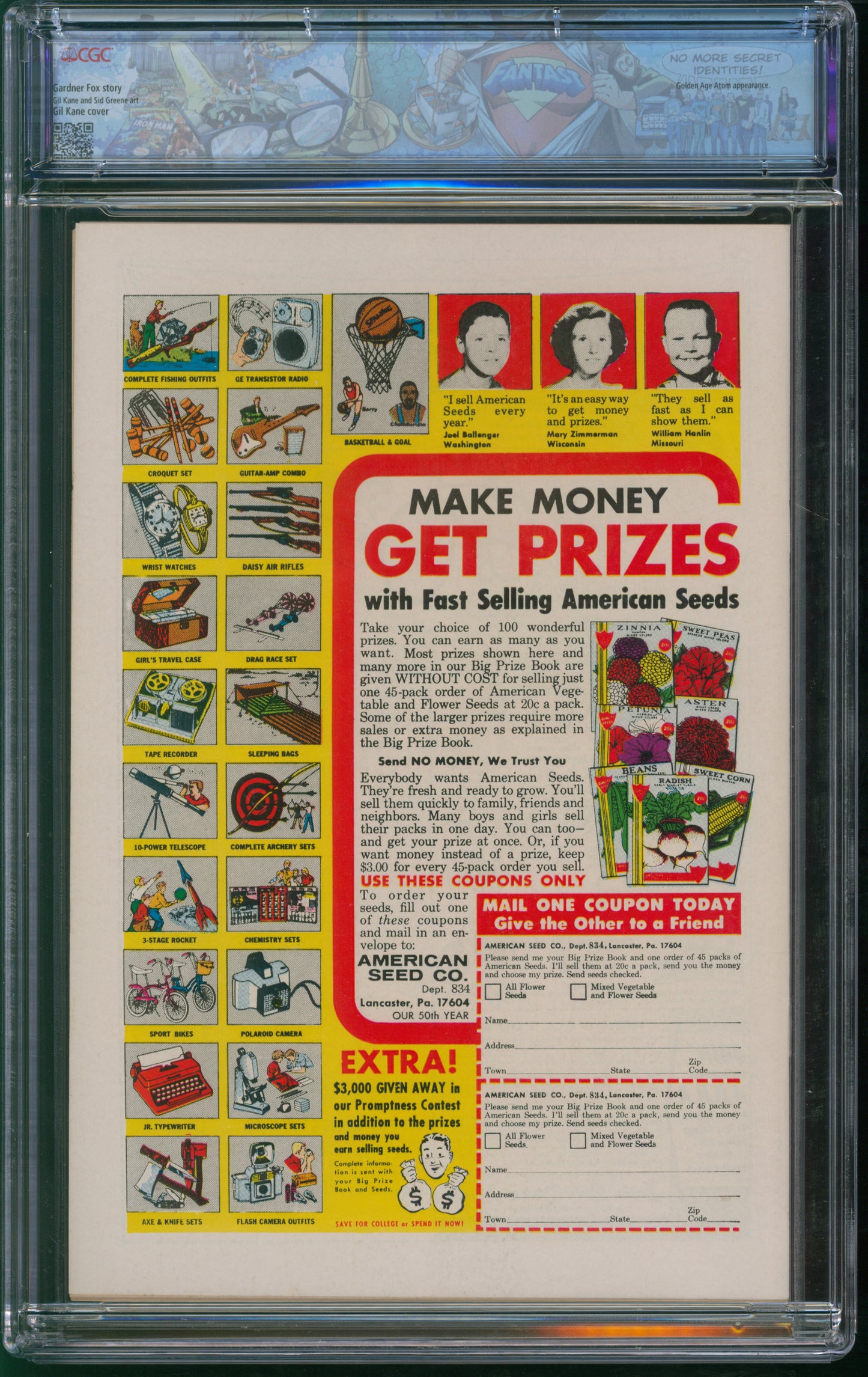 D.C. Comics Atom #36 4-5/68 FANTAST CGC 7.0 White Pages