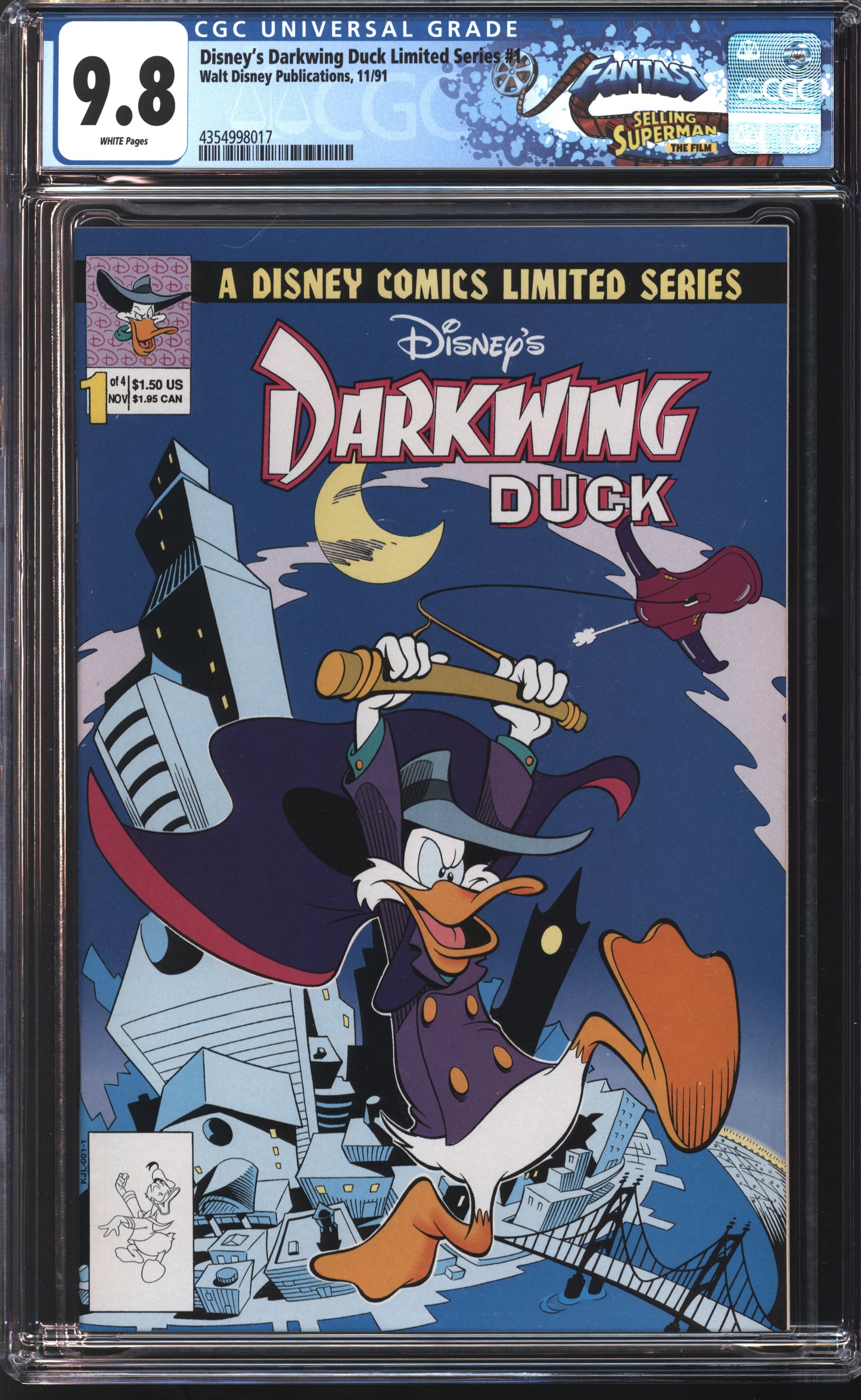 Walt Disney Publications Darkwing Duck Limited Series #1 11/91 FANTAST CGC 9.8 White Pages