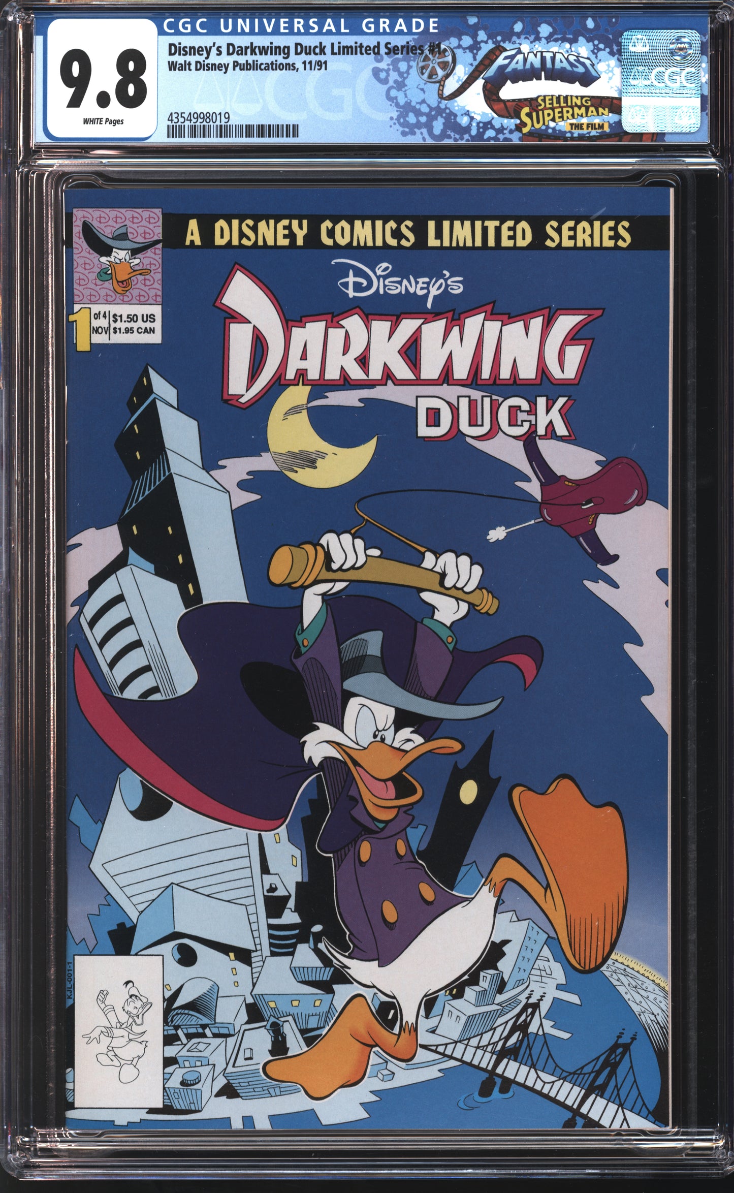 Walt Disney Publications Darkwing Duck Limited Series #1 11/91 FANTAST CGC 9.8 White Pages