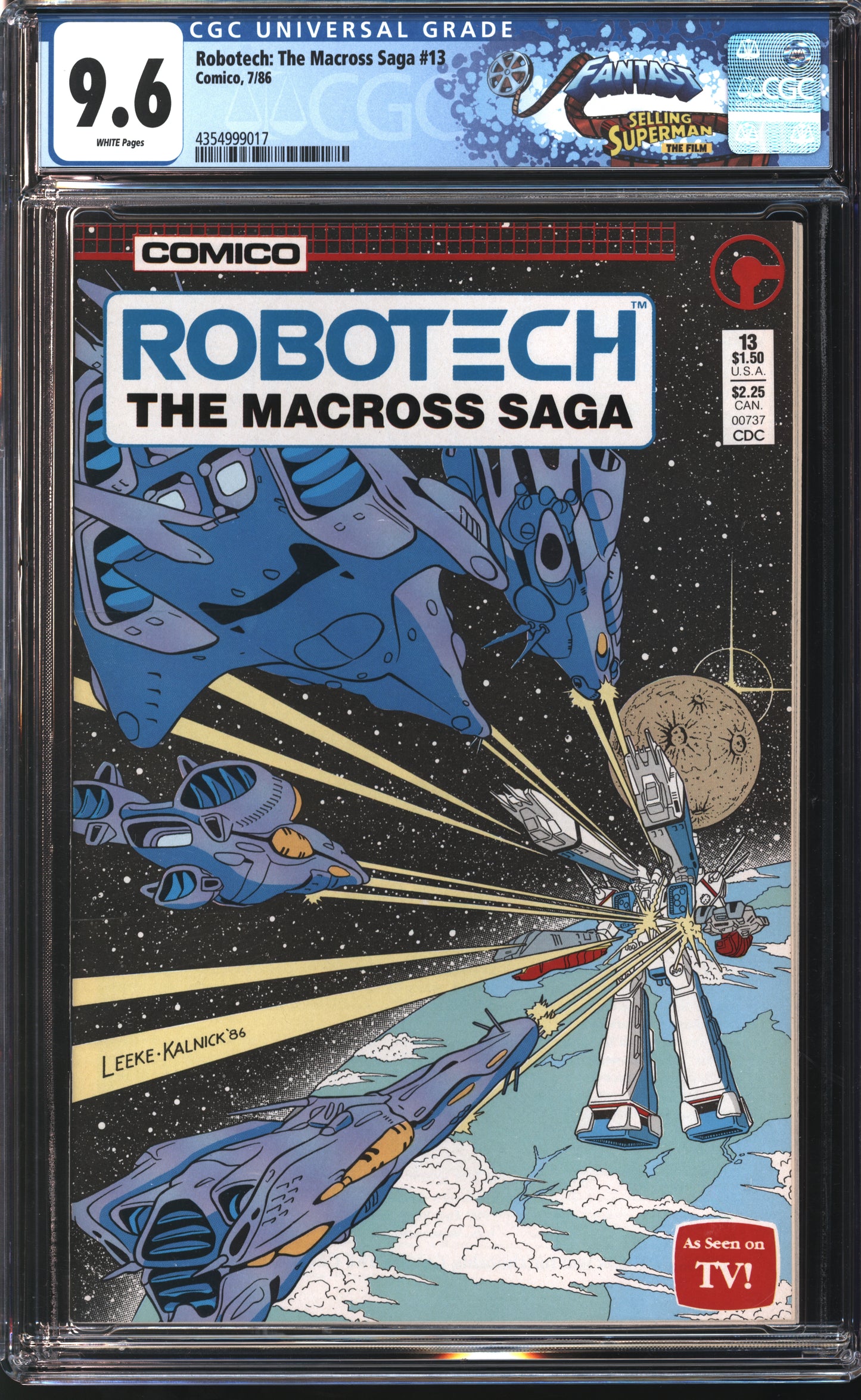 Comico Comics Robotech: Macross Saga #13 7/86 FANTAST CGC 9.6 White Pages