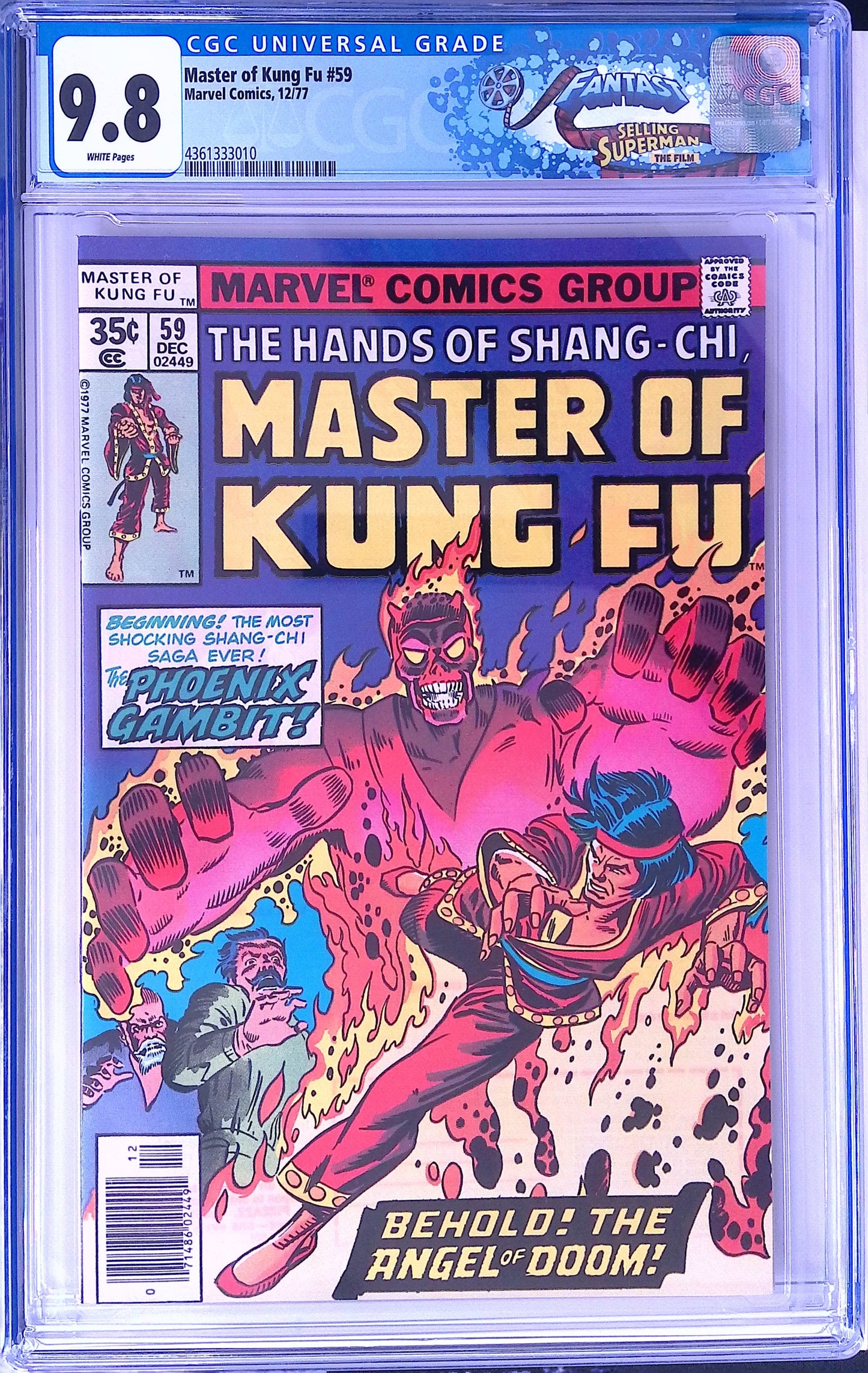 Marvel Comics Master of Kung Fu #59 12/77 FANTAST CGC 9.8 White Pages