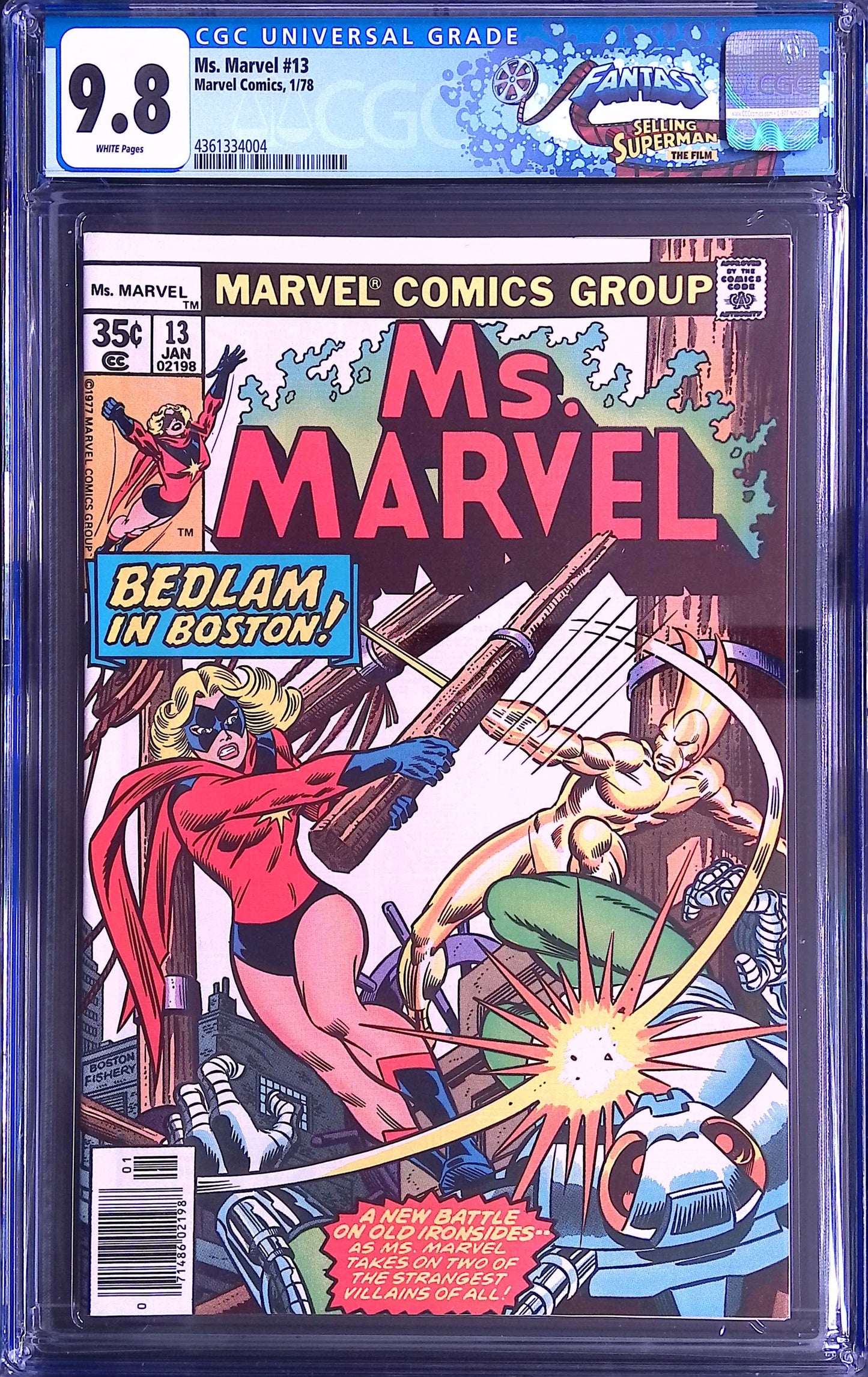 Marvel Comics Ms. Marvel #13 1/78 FANTAST CGC 9.8 White Pages