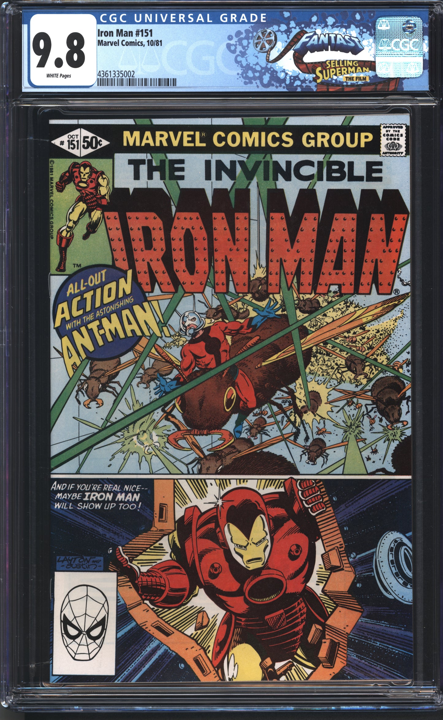 Marvel Comics Iron Man #151 10/81 FANTAST CGC 9.8 White Pages