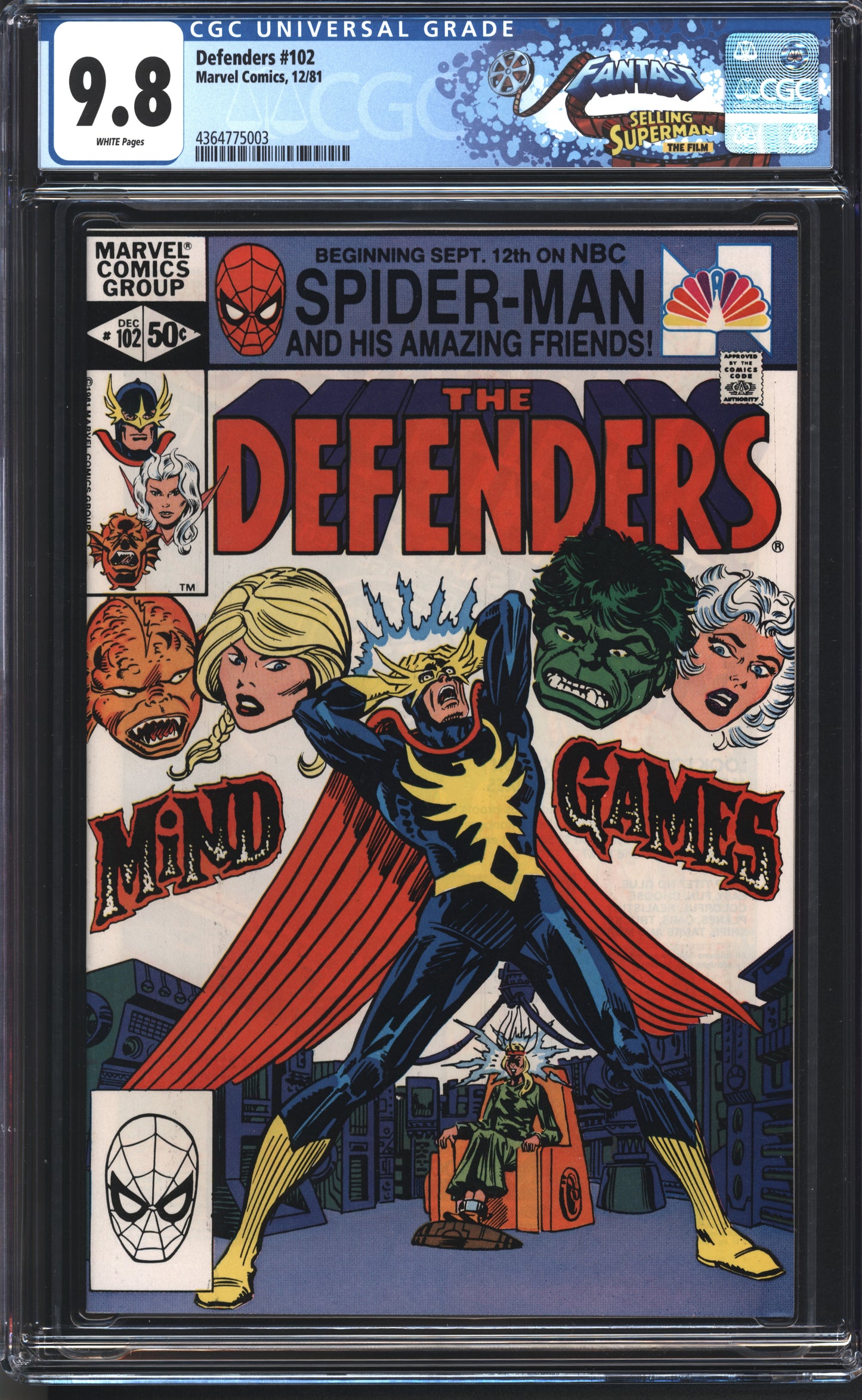 Marvel Comics Defenders #102 12/81 FANTAST CGC 9.8 White Pages