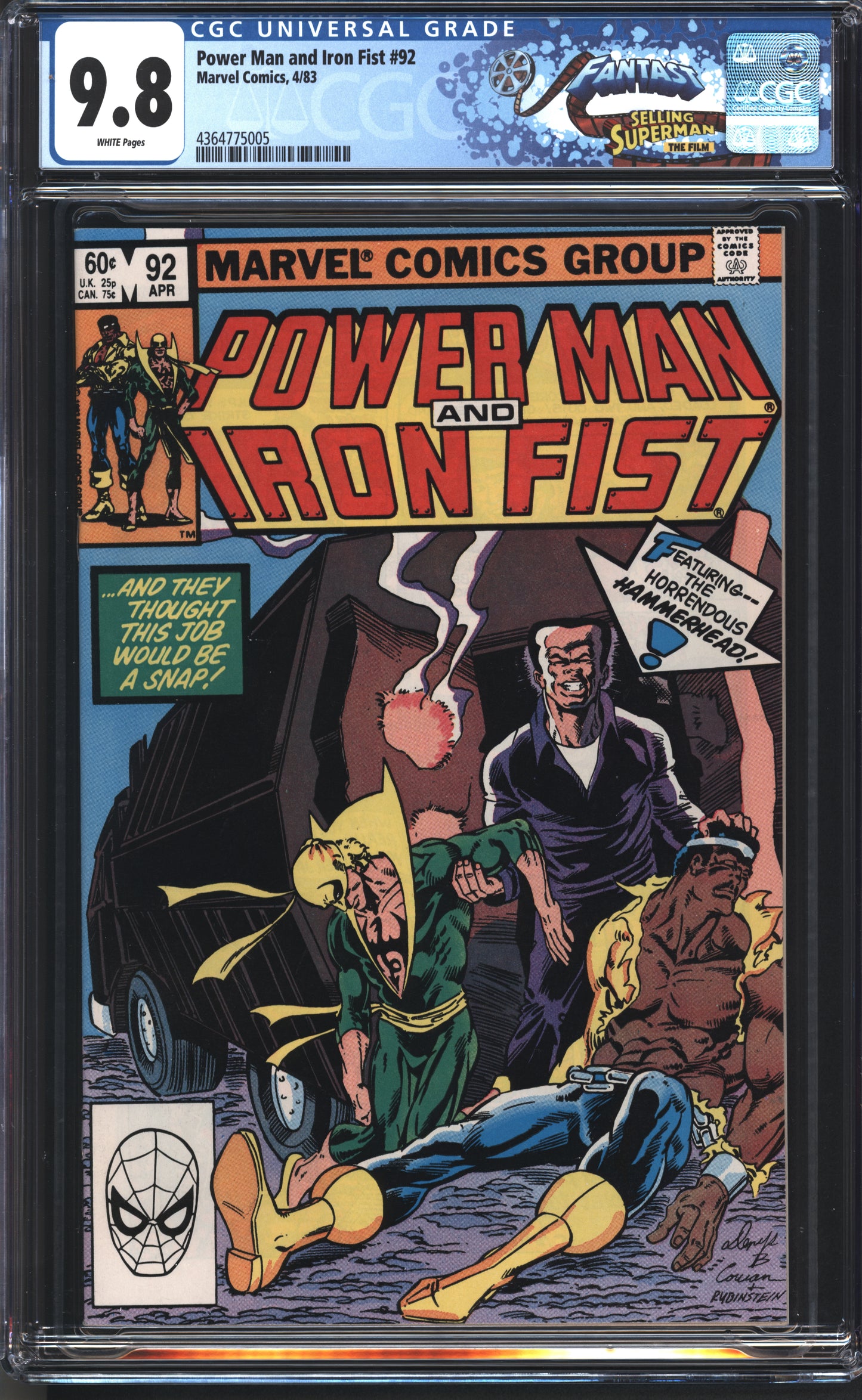 Marvel Comics Power Man and Iron Fist #92 4/83 FANTAST CGC 9.8 White Pages