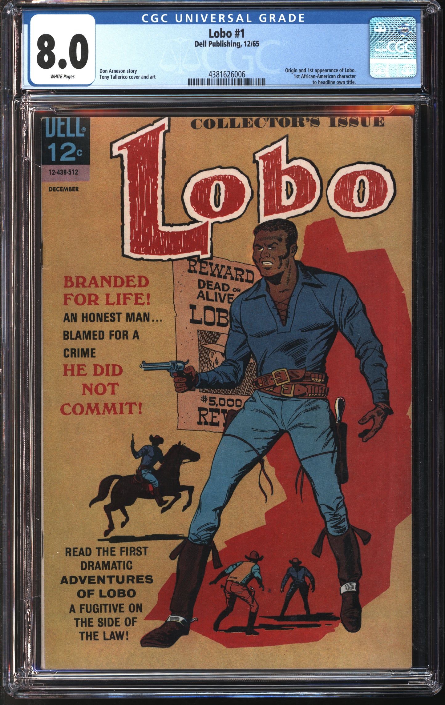 Dell Publishing Lobo #1 12/65 CGC 8.0 White Pages