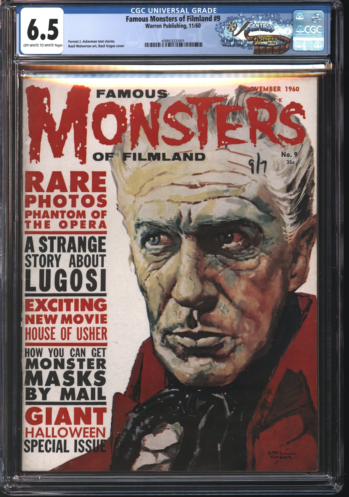 Warren Publishing Famous Monsters of Filmland #9 11/60 FANTAST CGC 6.5 Off White to White pages