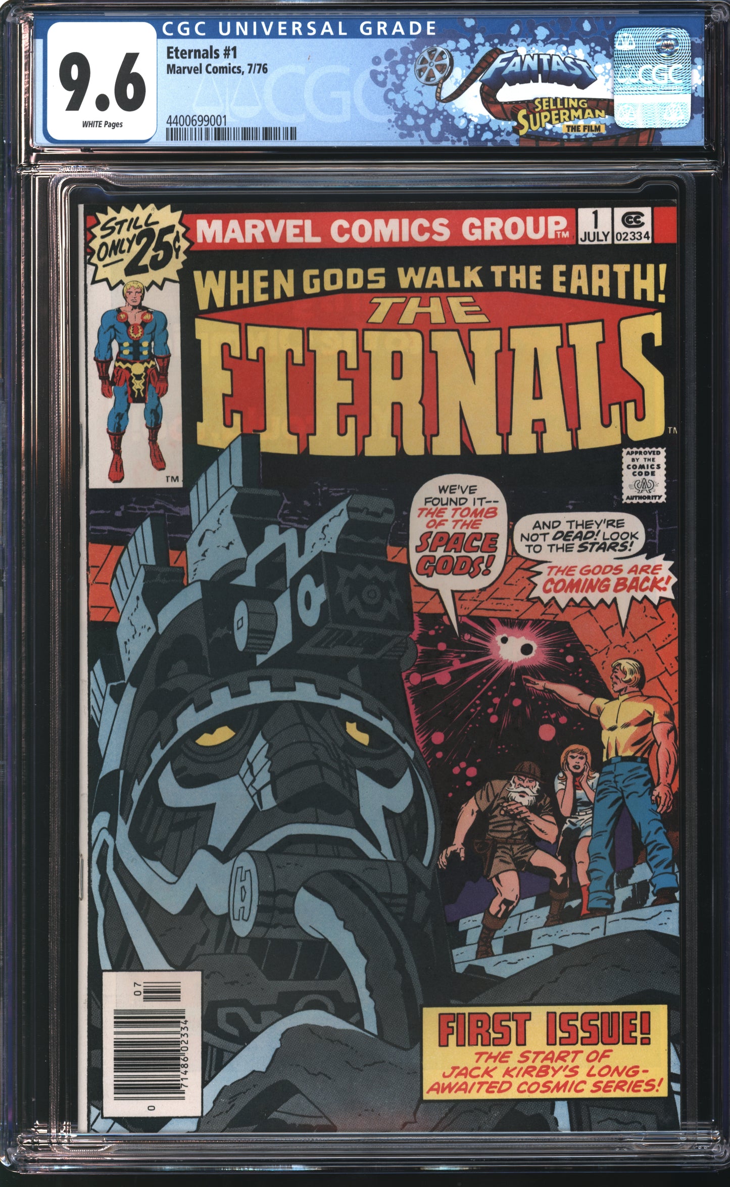 Marvel Eternals #1 7/76 FANTAST CGC 9.6 White Pages