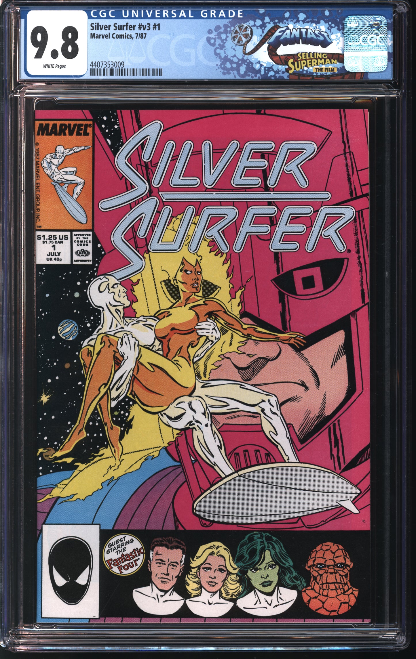 Marvel Silver Surfer #v3 #1 7/87 FANTAST CGC 9.8 White Pages