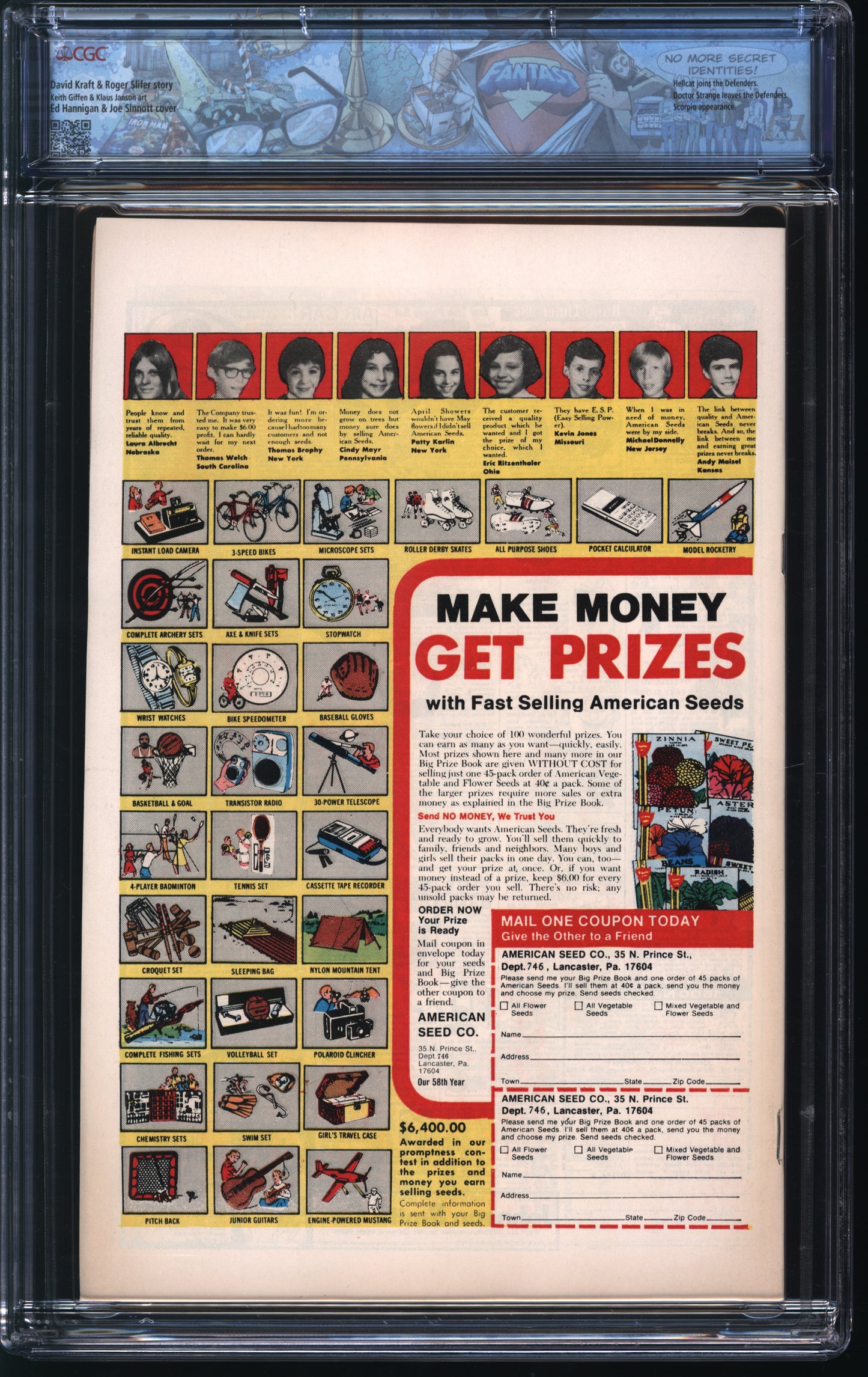 Marvel Defenders 46 3/77 FANTAST CGC 9.8 Off White to White Pages