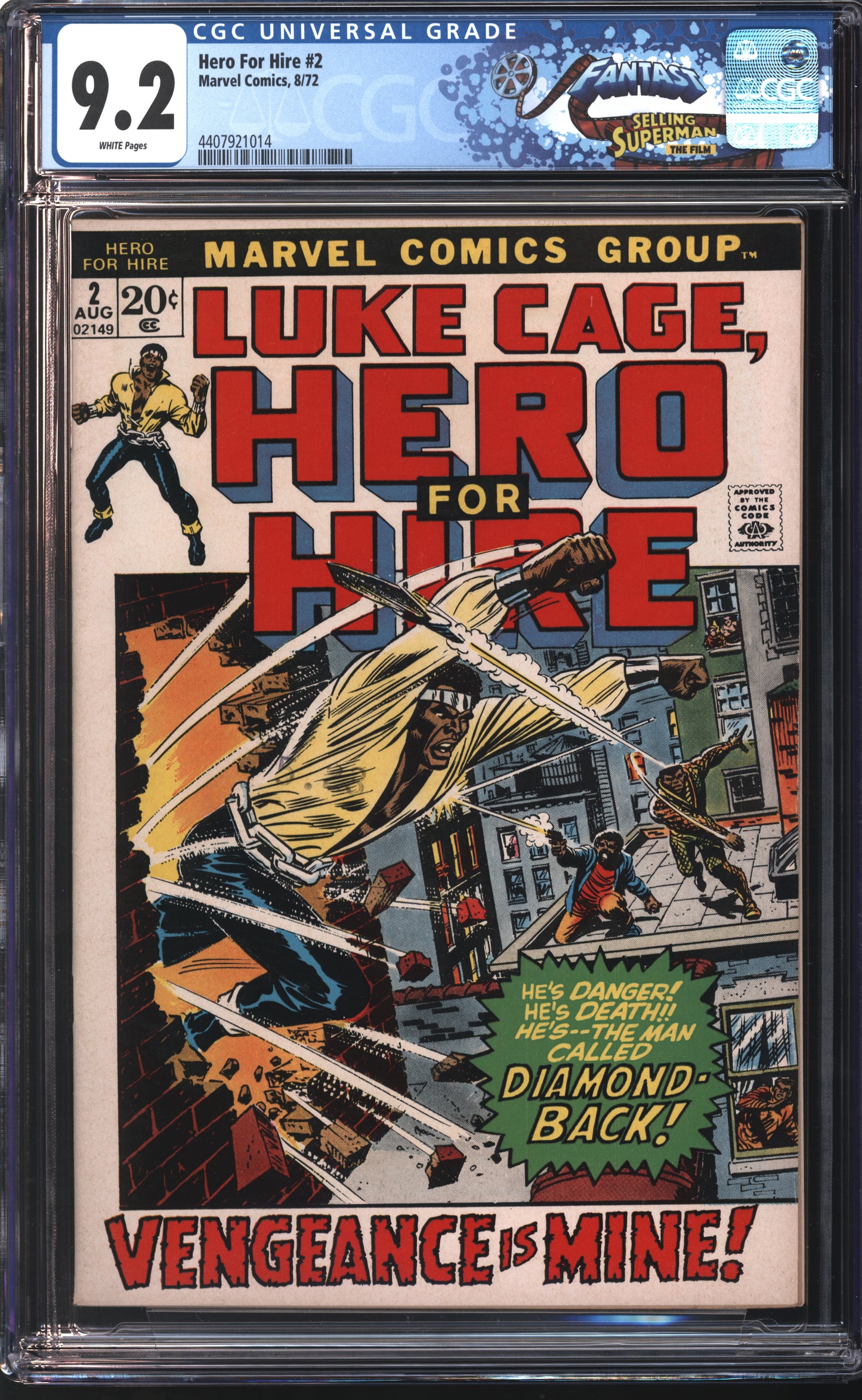 Marvel Hero for Hire 2 8/72 FANTAST CGC 9.2 White Pages