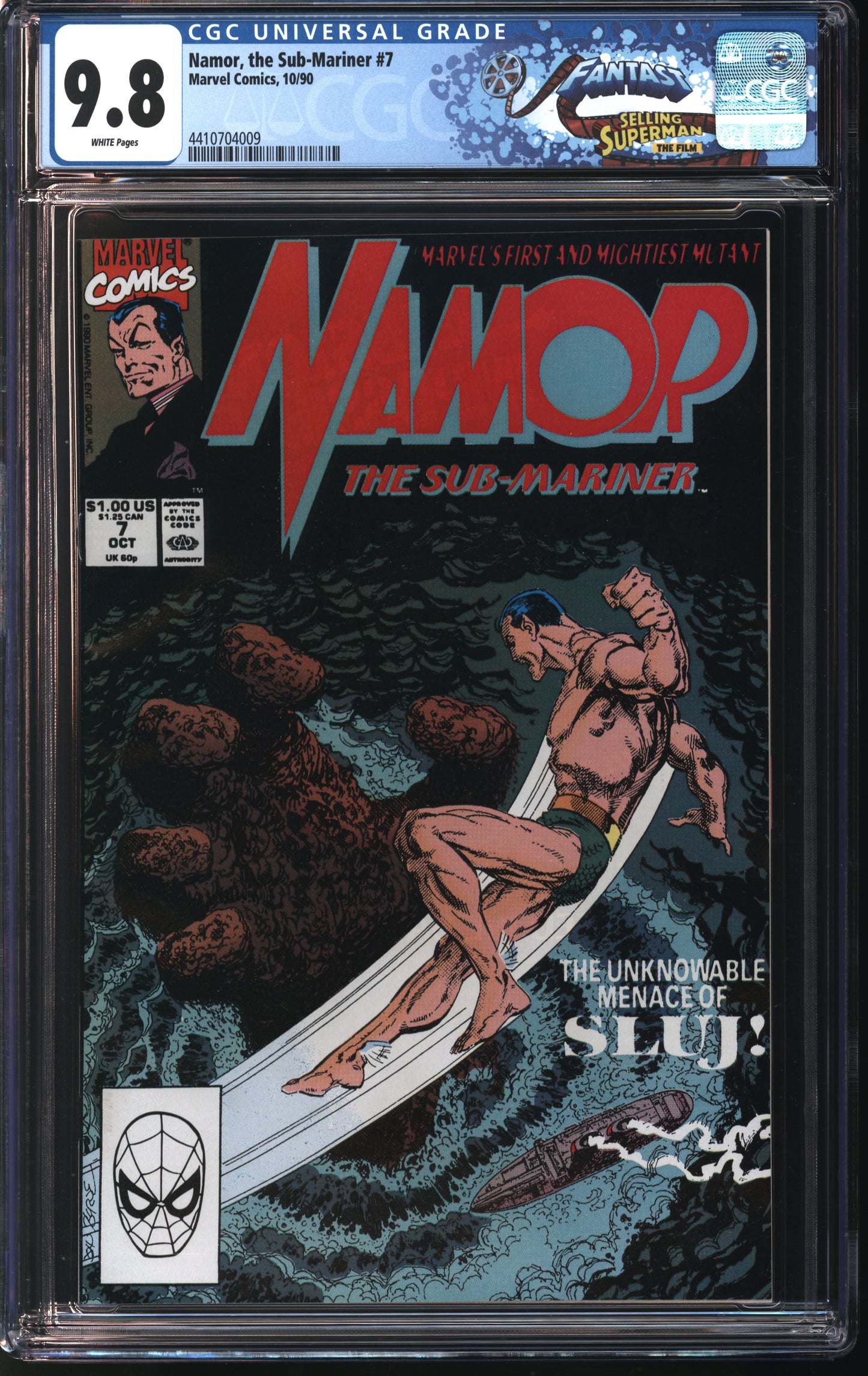 Marvel Namor the Sub-Mariner #7 10/90 FANTAST CGC 9.8 White Pages