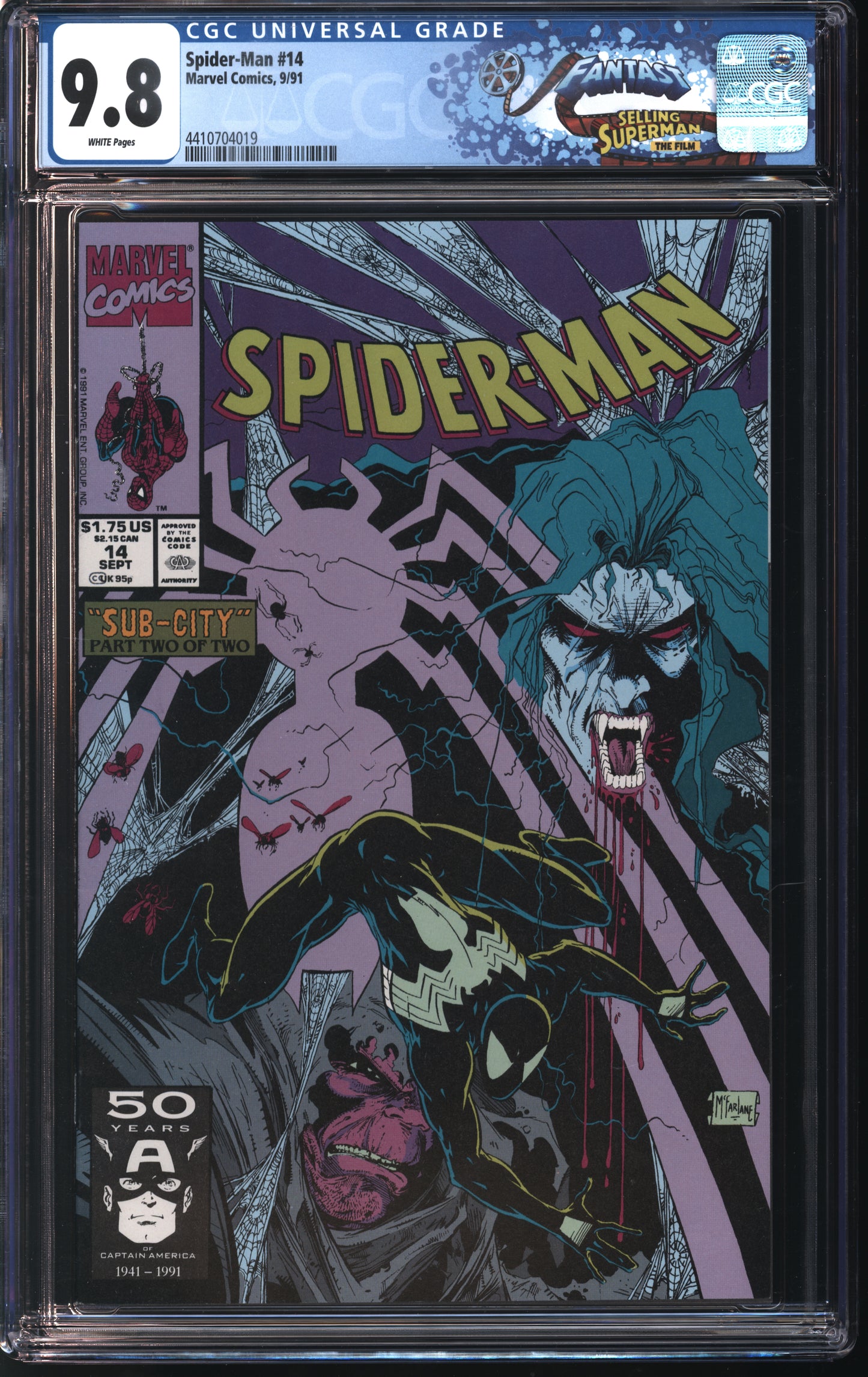 Marvel Spider-Man 14 9/91 FANTAST CGC 9.8 White Pages