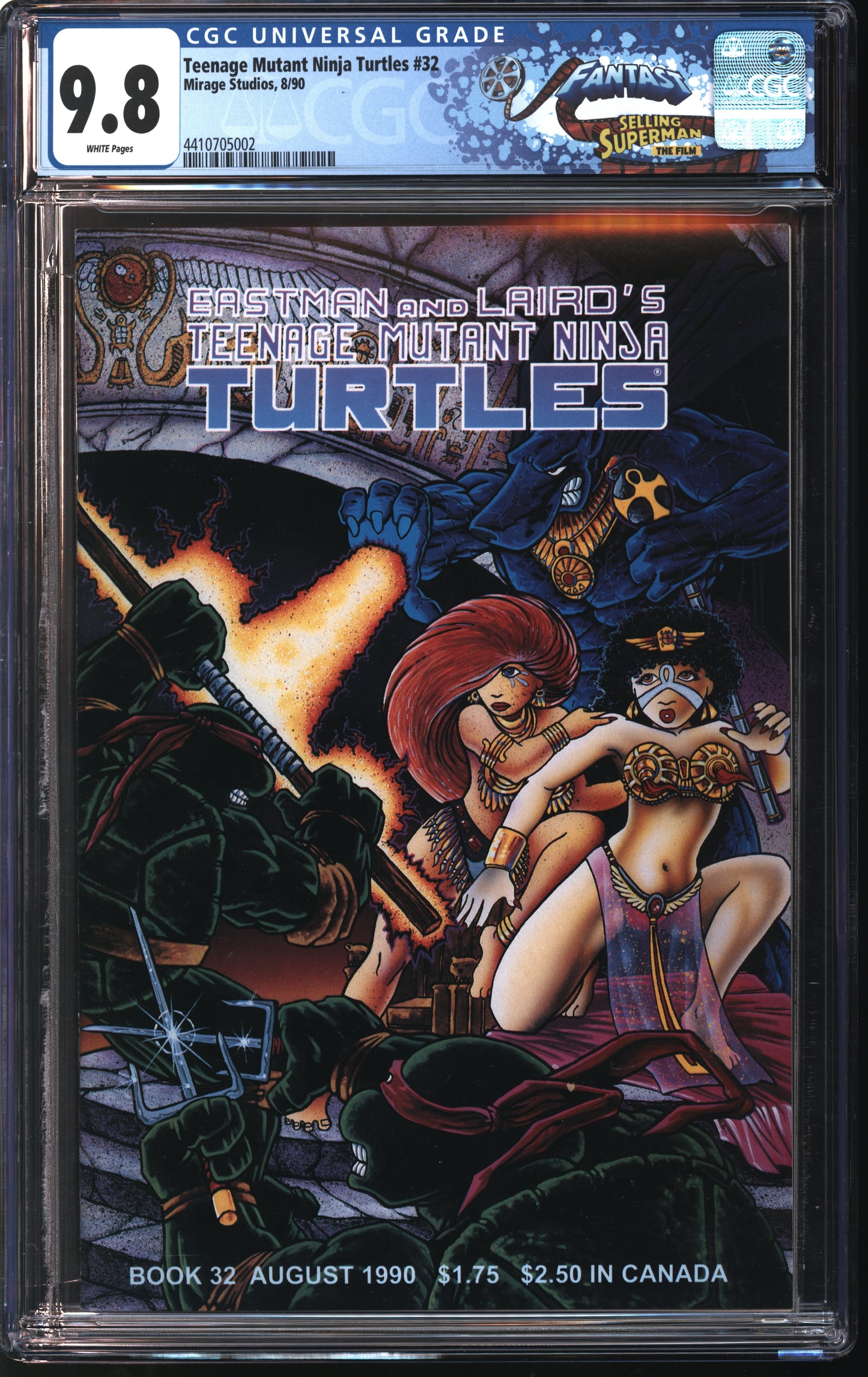 Mirage Studios Teenage Mutant Ninja Turtles #32 8/90 FANTAST CGC 9.8 White Pages