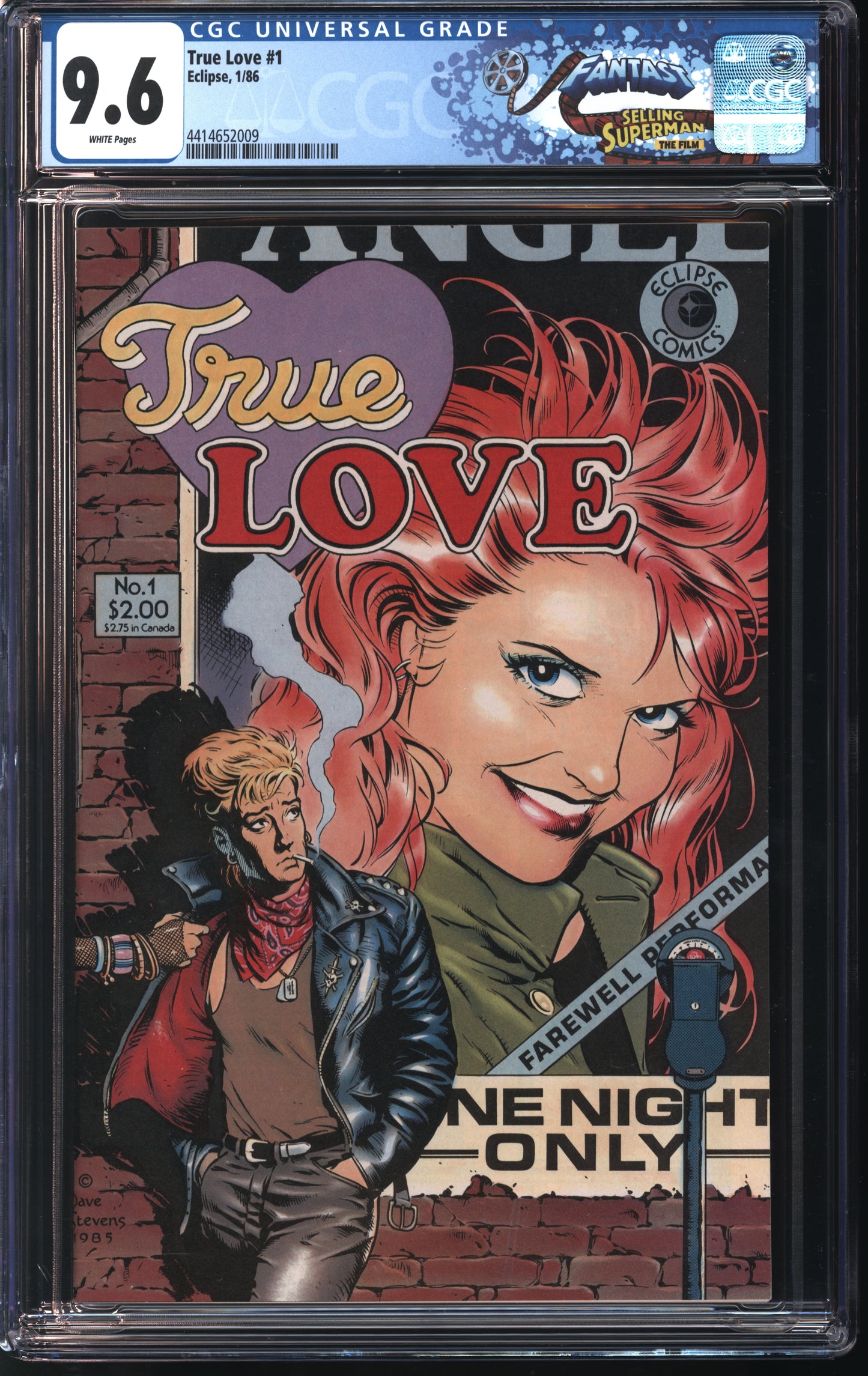 Eclipse Comics True Love 1 1/86 FANTAST CGC 9.6 White Pages