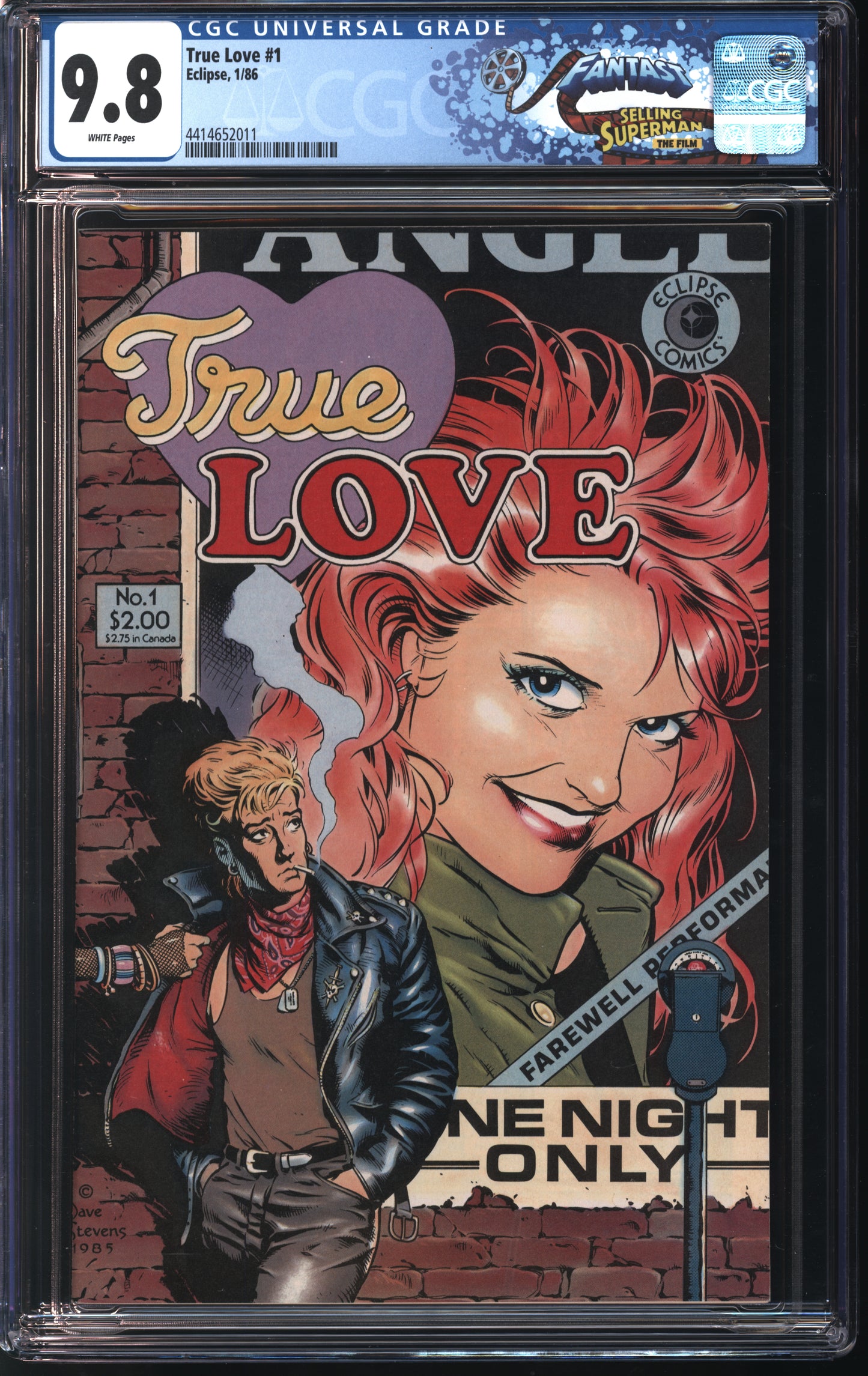 Eclipse Comics True Love #1 1/86 FANTAST CGC 9.8 White Pages