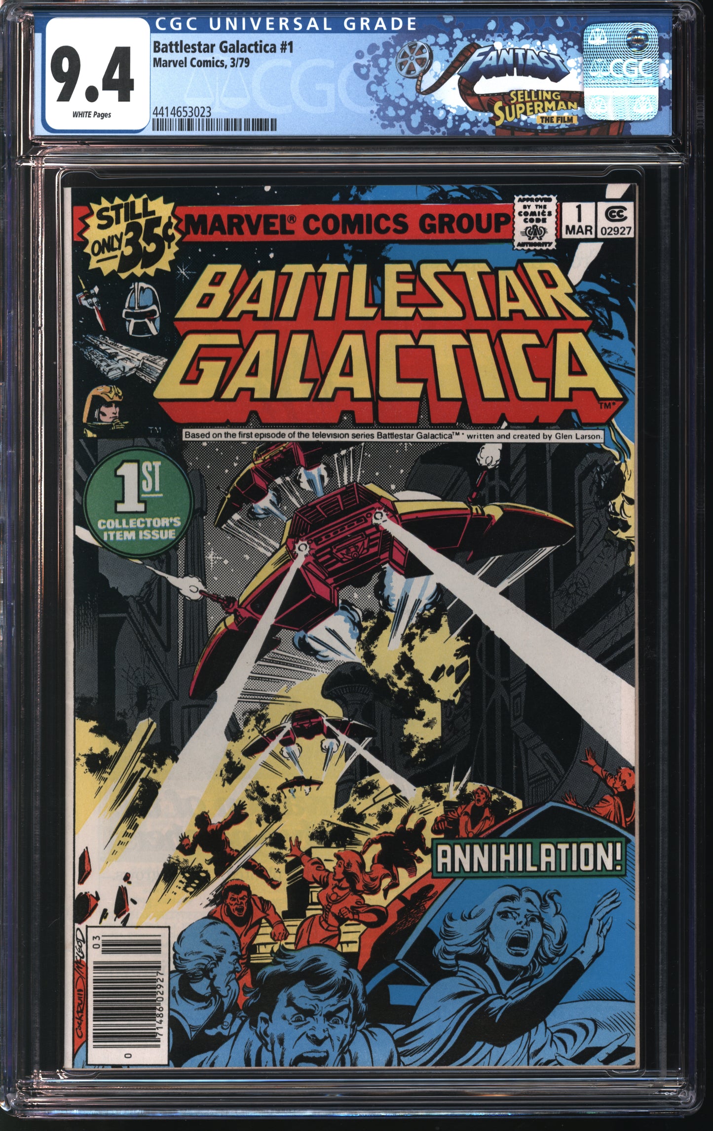 Marvel Battlestar Galactica 1 3/79 FANTAST CGC 9.4 White Pages