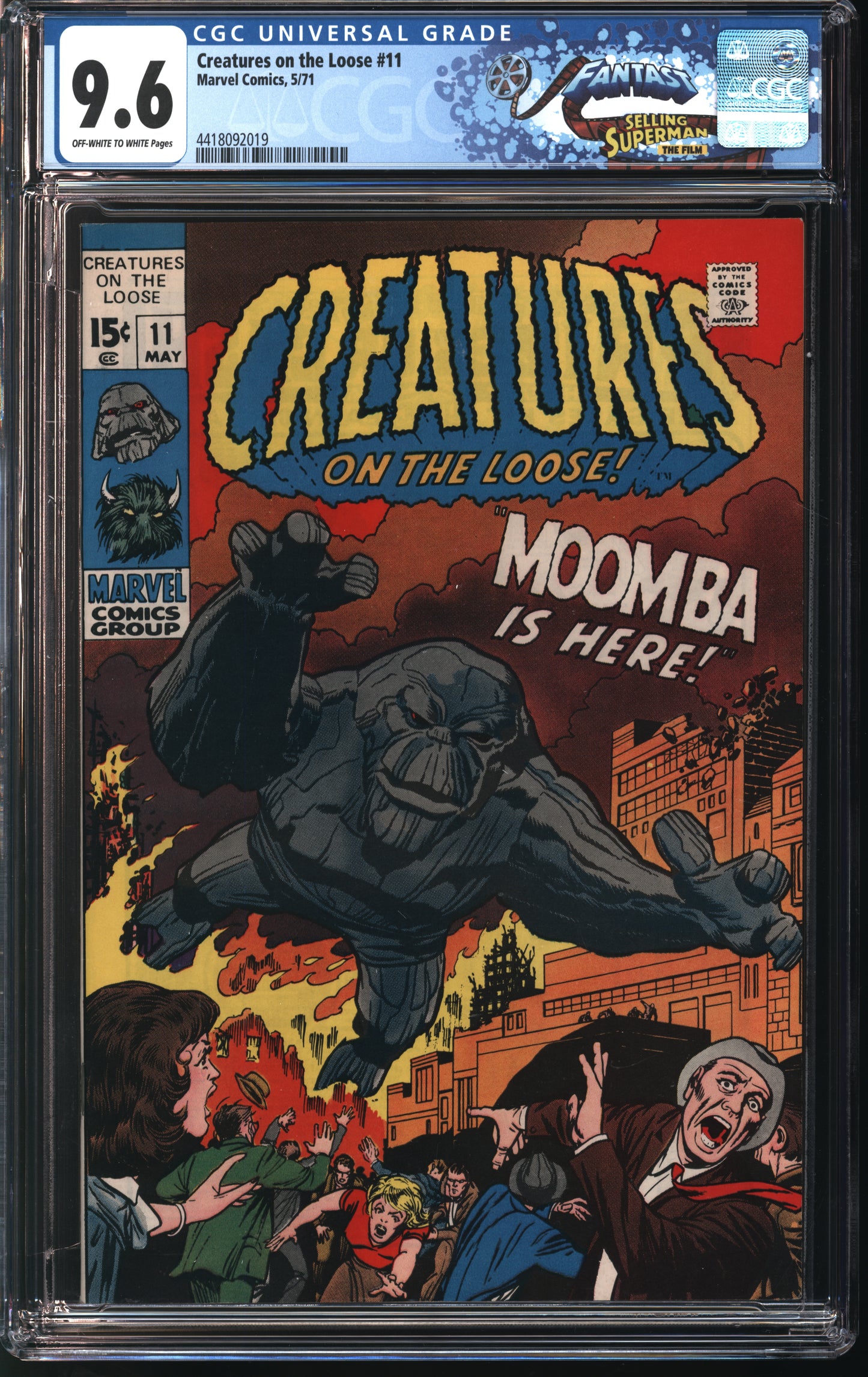 Marvel Comics Creatures on the Loose #11 5/71 FANTAST CGC 9.6 Off White to White Pages