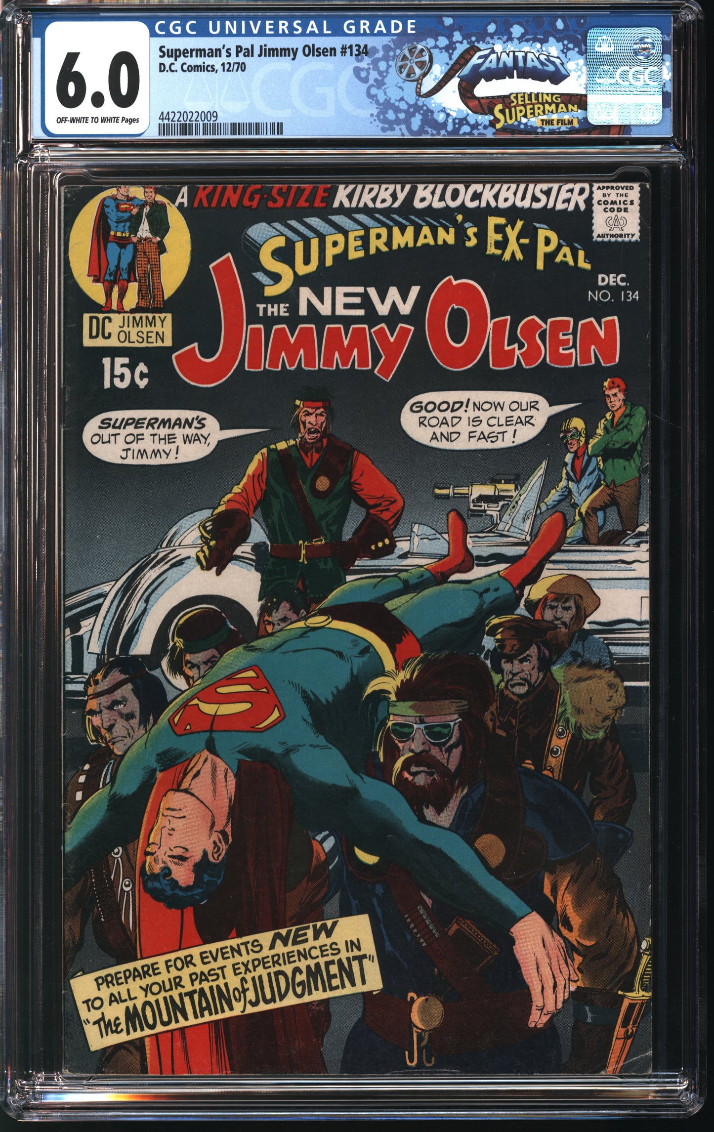 D.C. Comics Superman's Pal Jimmy Olsen #134 12/70 FANTAST CGC 6.0 Off-White to White Pages