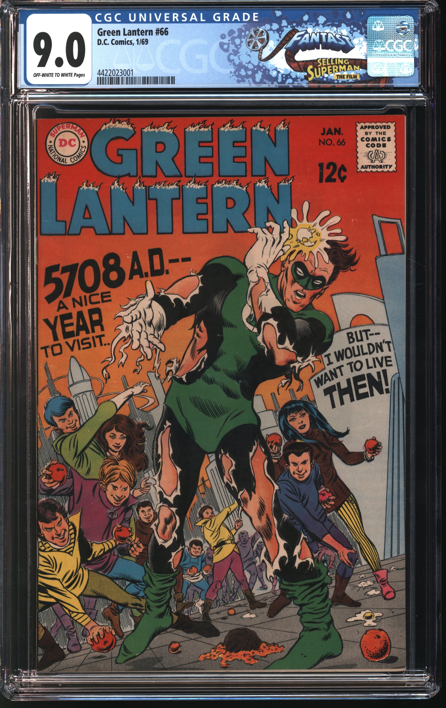 D.C. Comics Green Lantern #66 1/69 FANTAST CGC 9.0 Off White to White pages