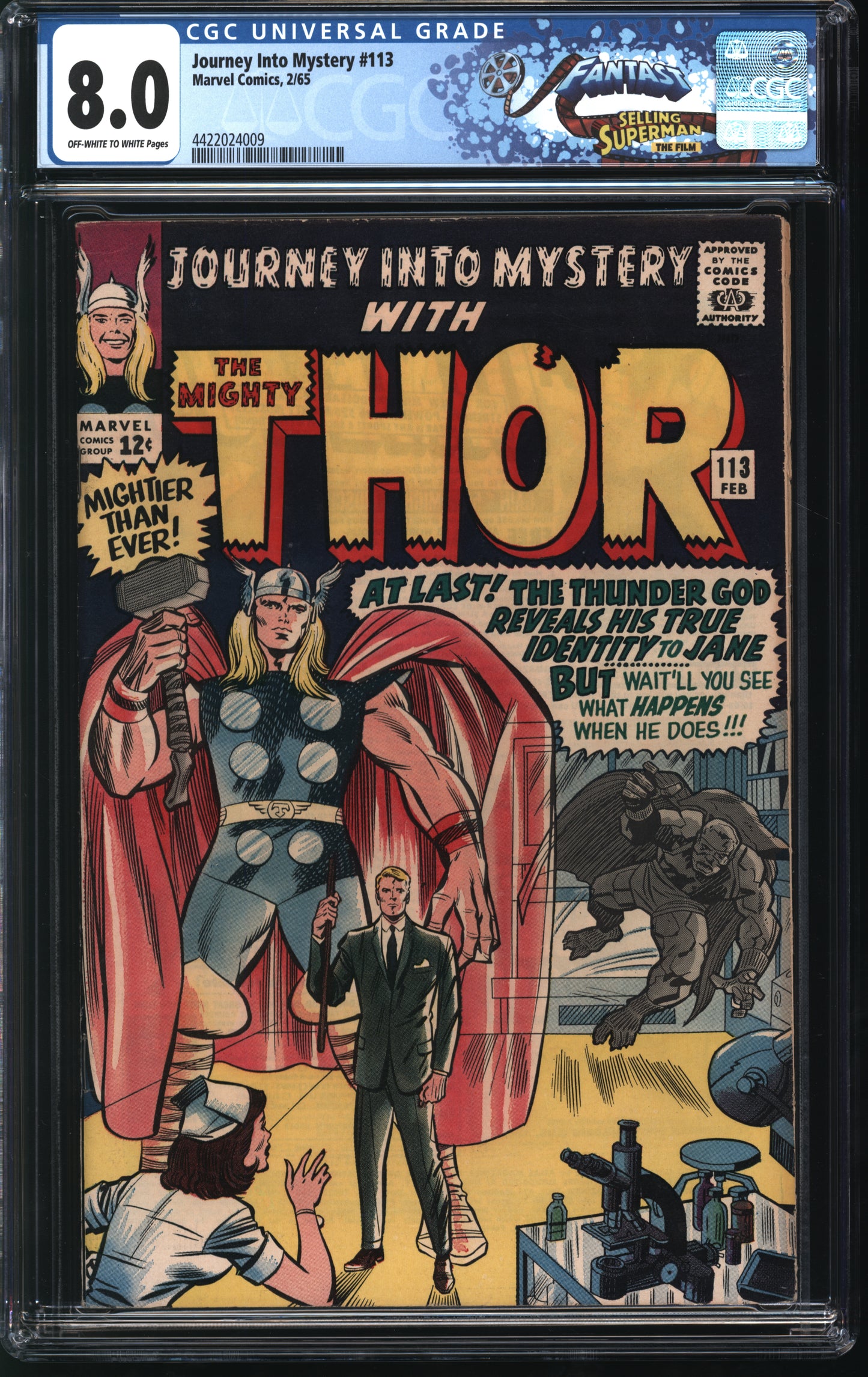 Marvel Comics Journey into Mystery #113 2/65 FANTAST CGC 8.0 Off White to White pages