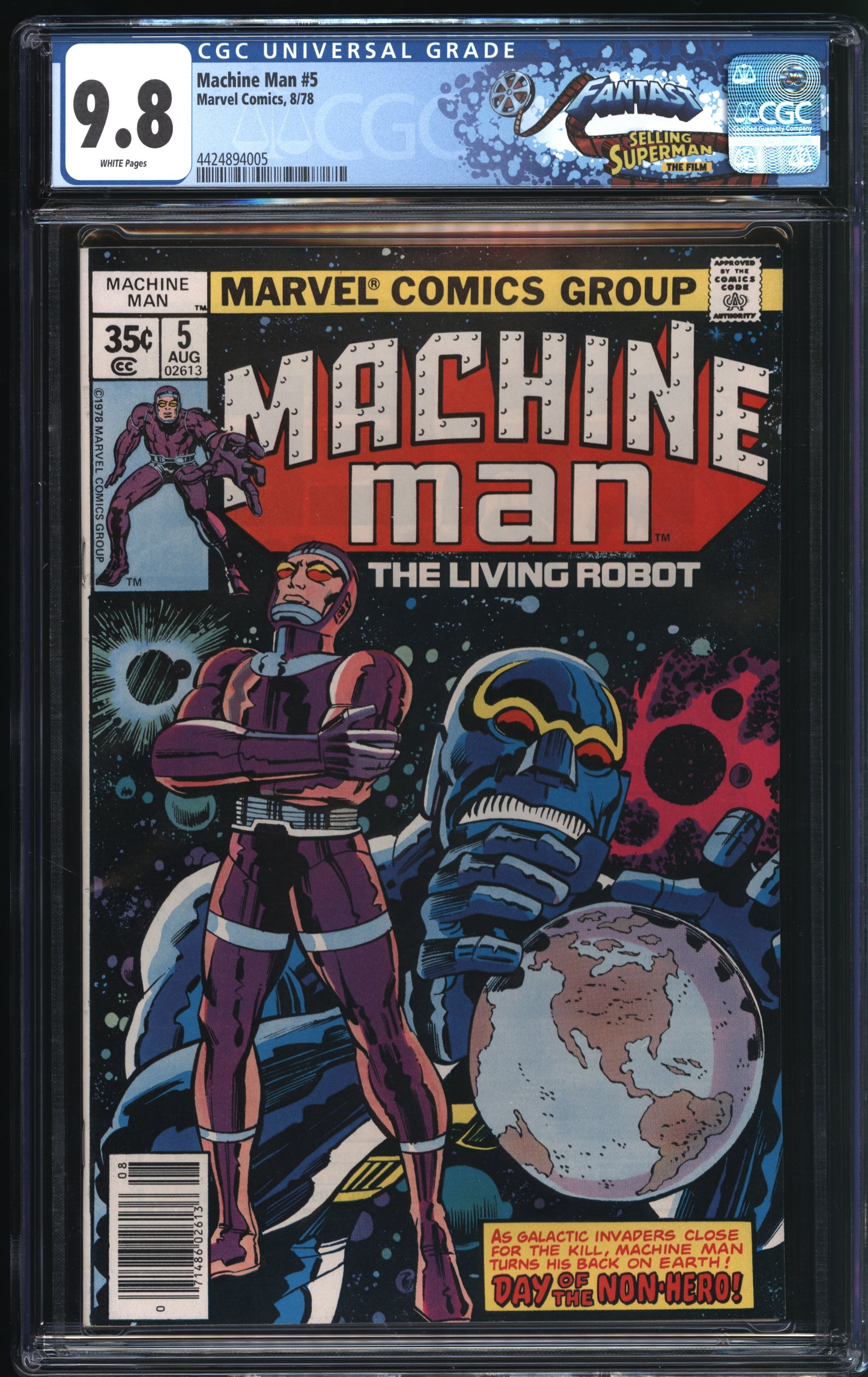 Marvel Comics Machine Man #5 8/78 FANTAST CGC 9.8 White pages