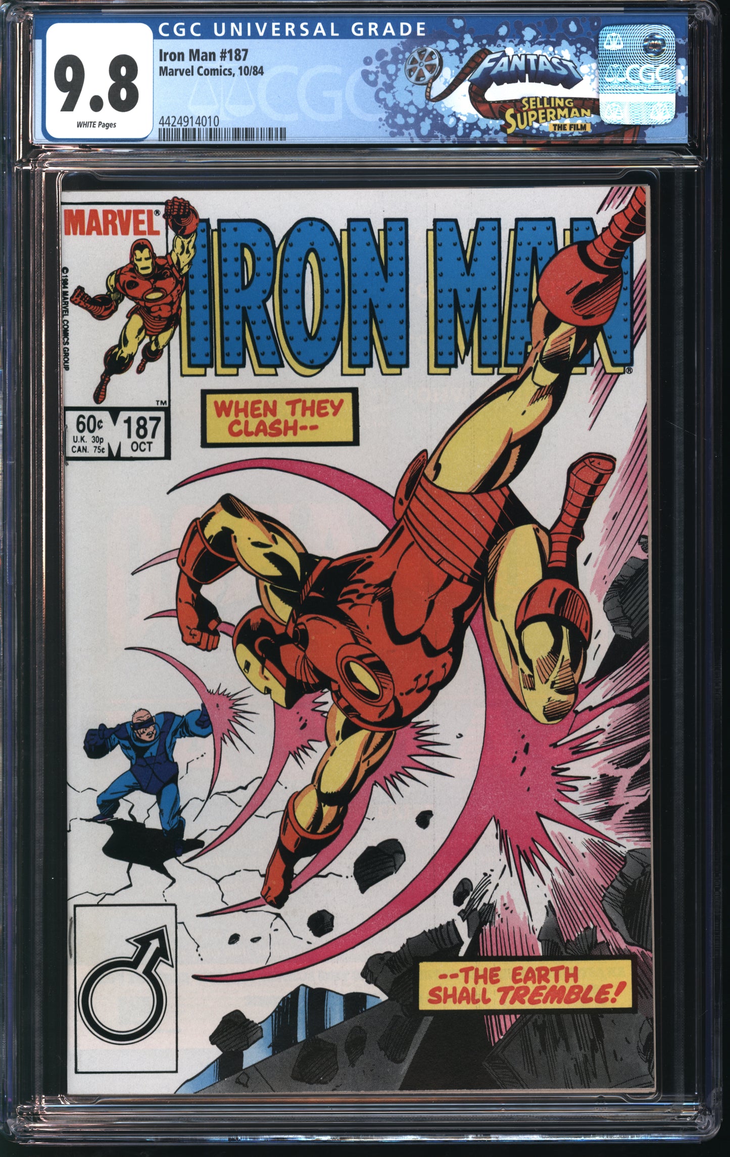 Marvel Comics Iron Man #187 10/84 FANTAST CGC 9.8 White pages