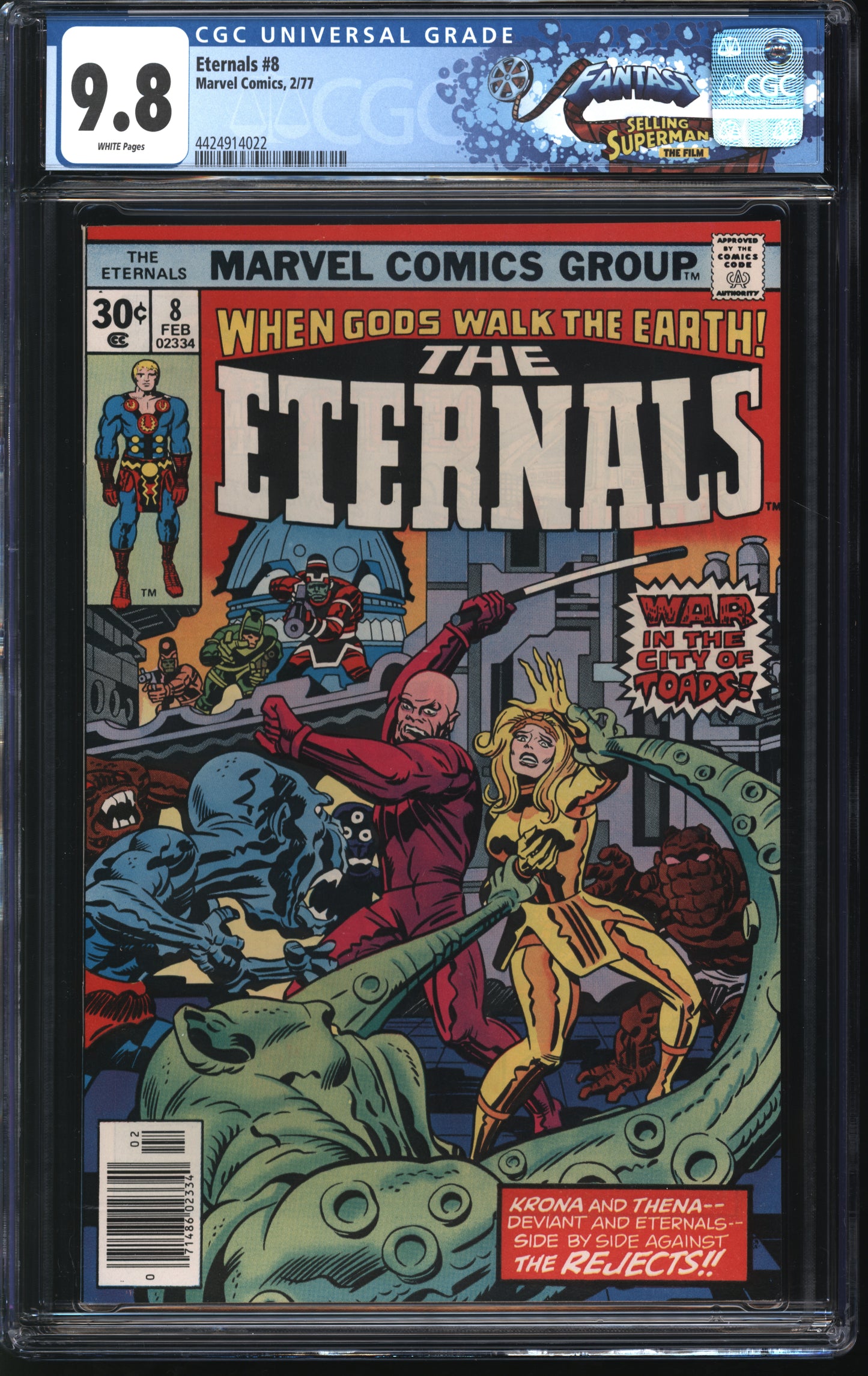 Marvel Comics Eternals #8 2/77 FANTAST CGC 9.8 White pages