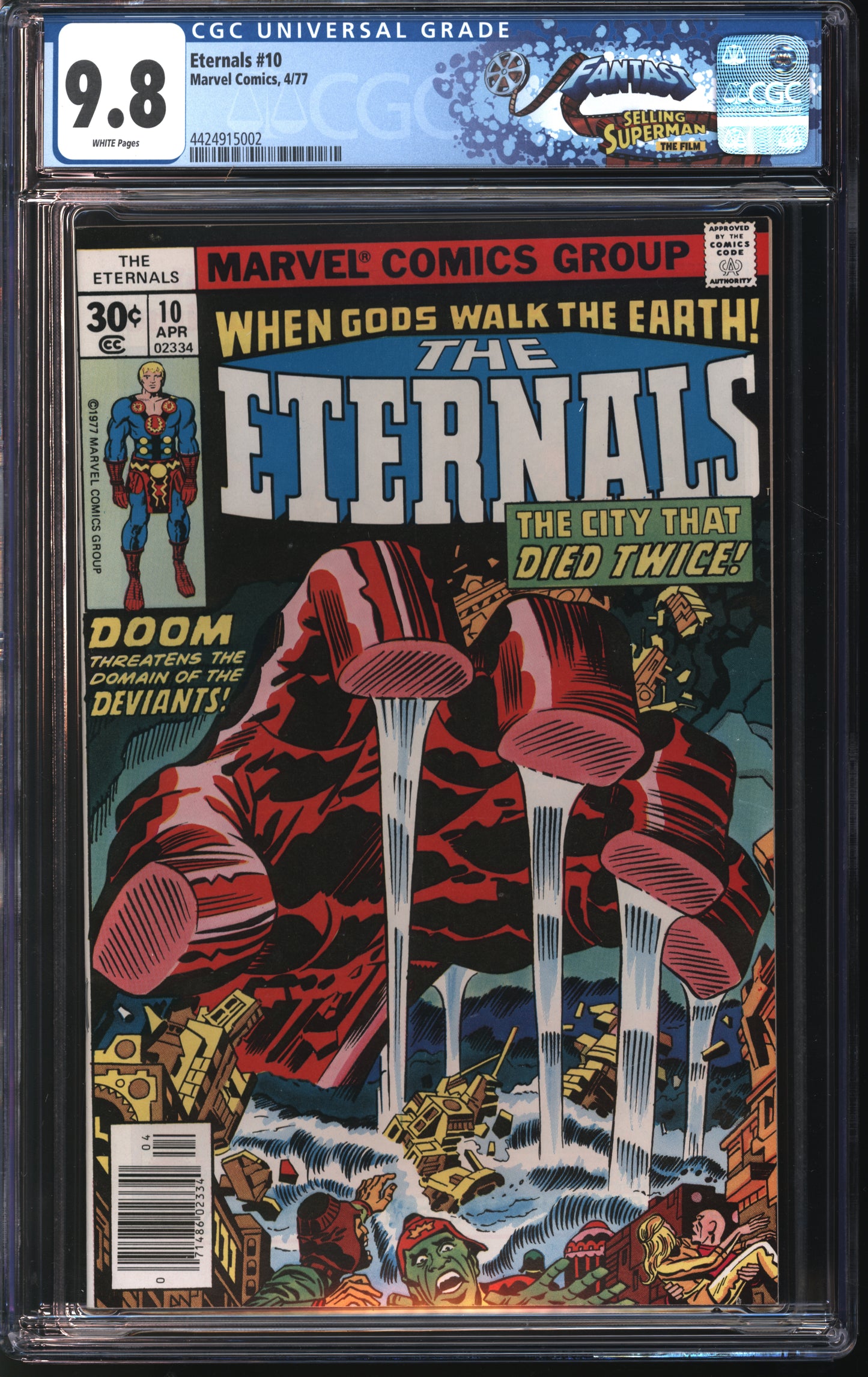 Marvel Comics Eternals #10 4/77 FANTAST CGC 9.8 White pages
