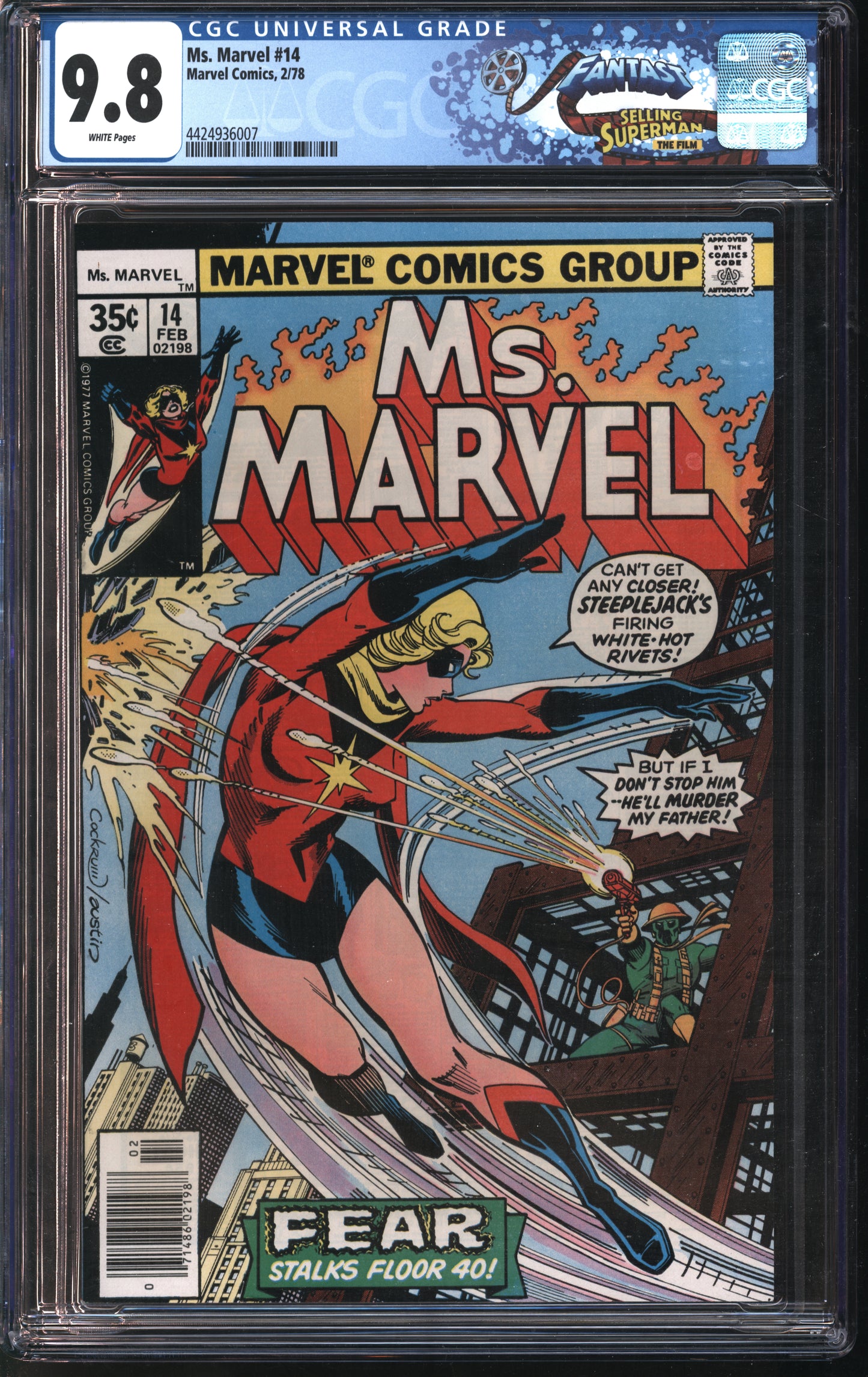 Marvel Comics Ms. Marvel #14 2/78 FANTAST CGC 9.8 White Pages