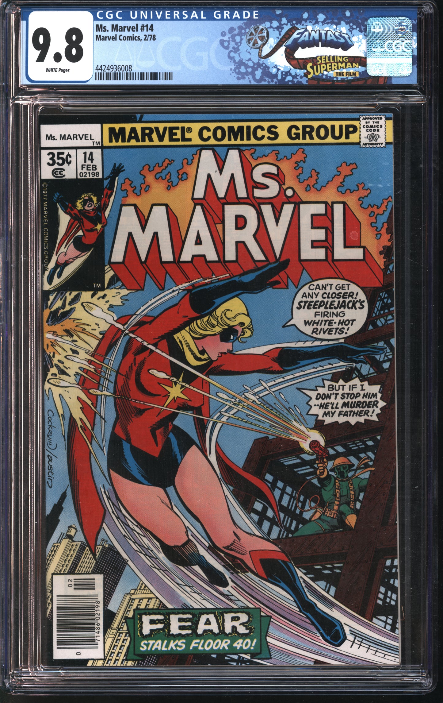 Marvel Comics Ms. Marvel #14 2/78 FANTAST CGC 9.8 White Pages