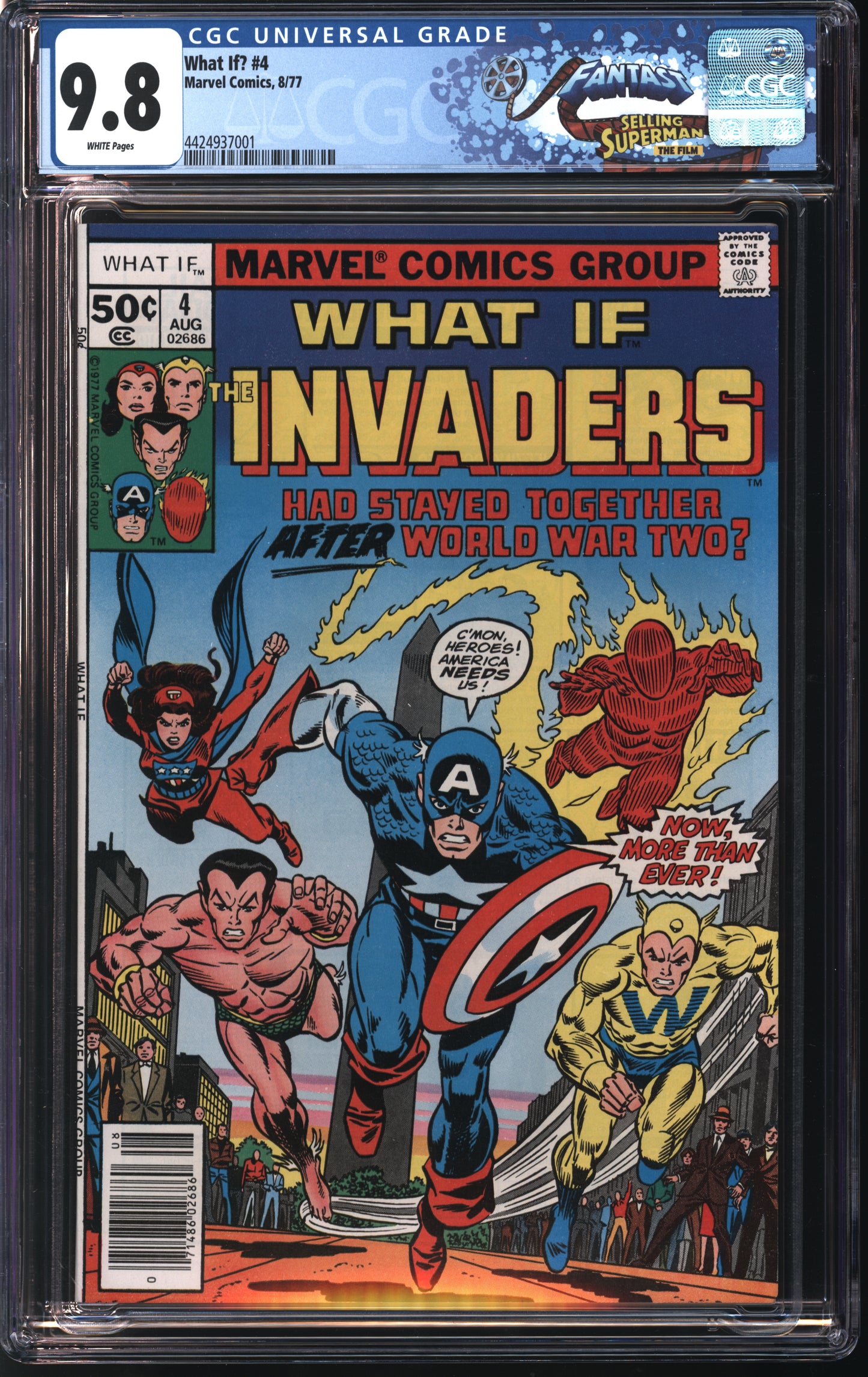 Marvel What If? #4 8/77 FANTAST CGC 9.8 White Pages