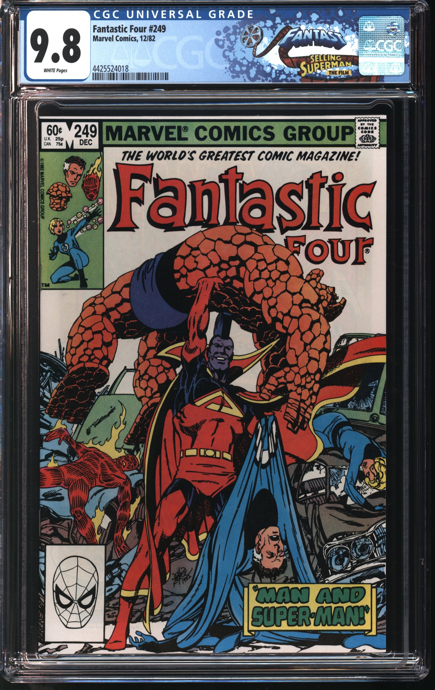 Marvel Comics Fantastic Four #249 12/82 FANTAST CGC 9.8 White Pages