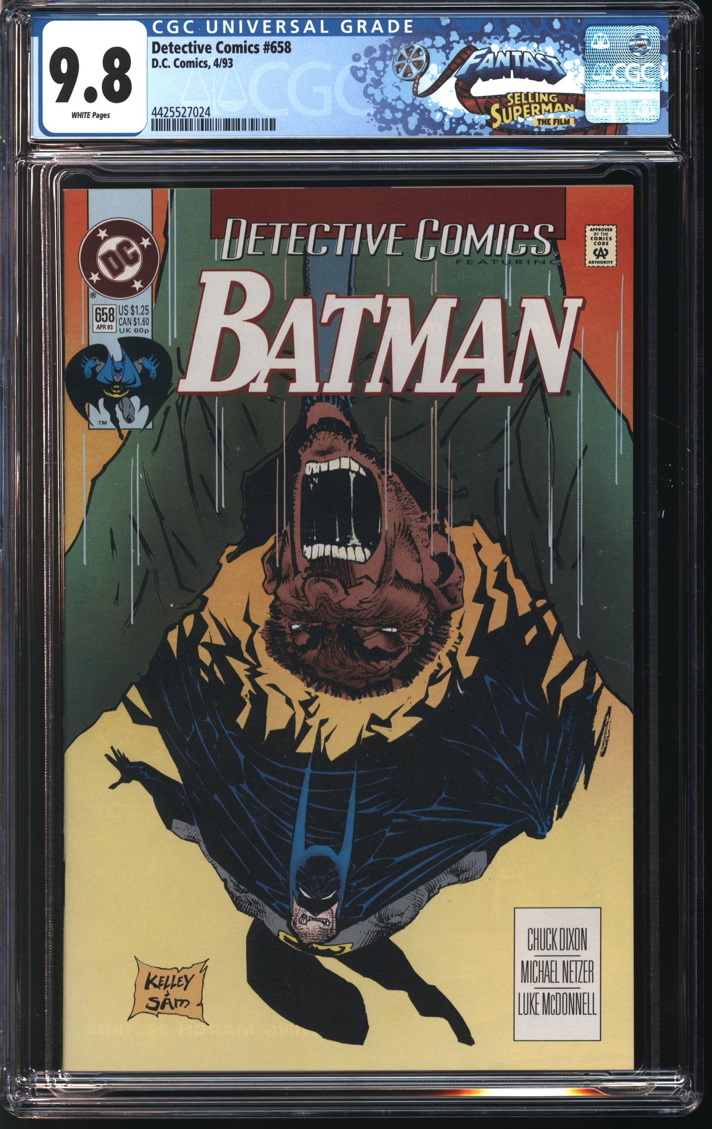 D.C. Comics Detective Comics #658 4/93 FANTAST CGC 9.8 White pages