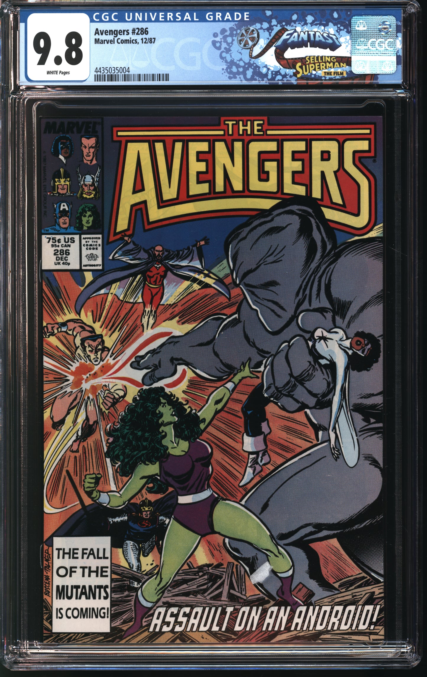 Marvel Comics Avengers 286 12/87 FANTAST CGC 9.8 White Pages