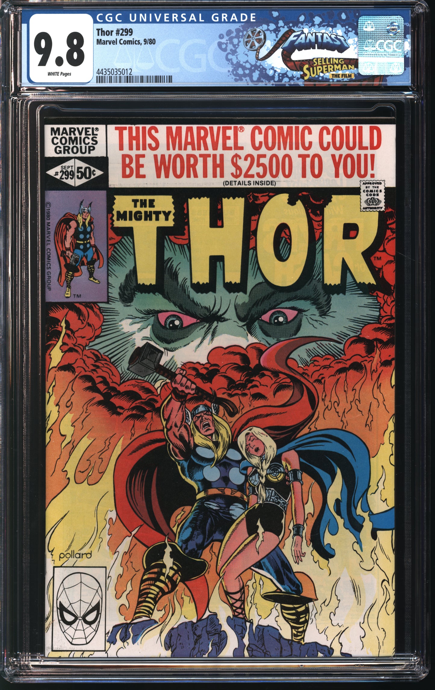 Marvel Comics Thor #299 9/80 FANTAST CGC 9.8 White Pages