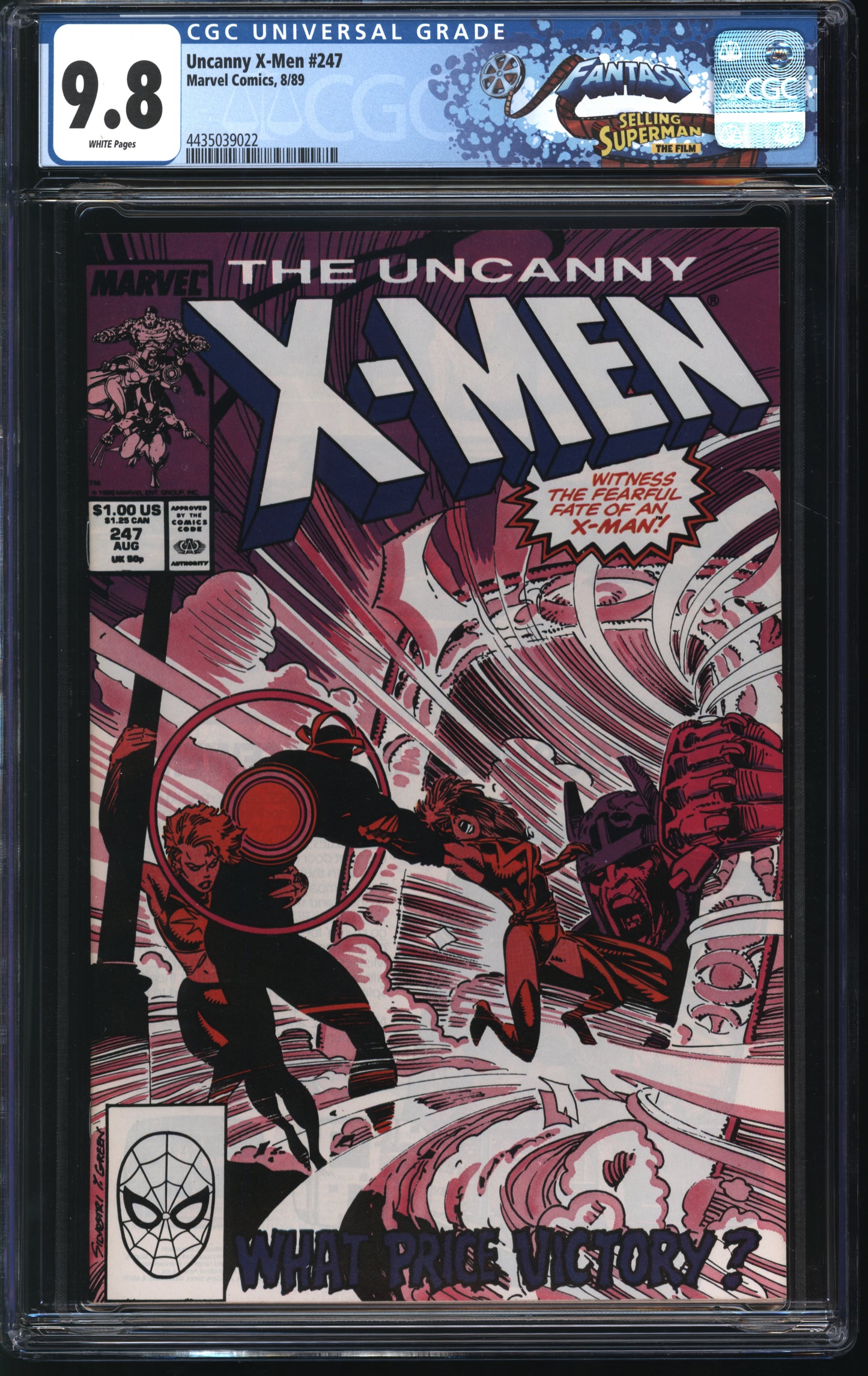 Marvel Comics Uncanny X-Men #247 8/89 FANTAST CGC 9.8 White pages