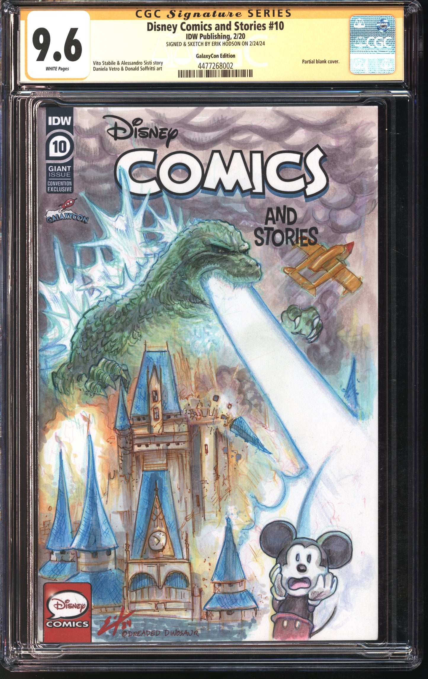 CGC signature Edition Godzilla vs Disney Sketch