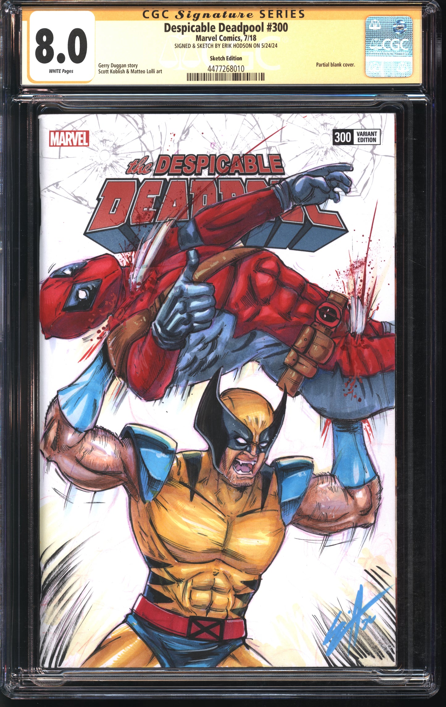 CGC Signature Series Deadpool x Wolverine sketch