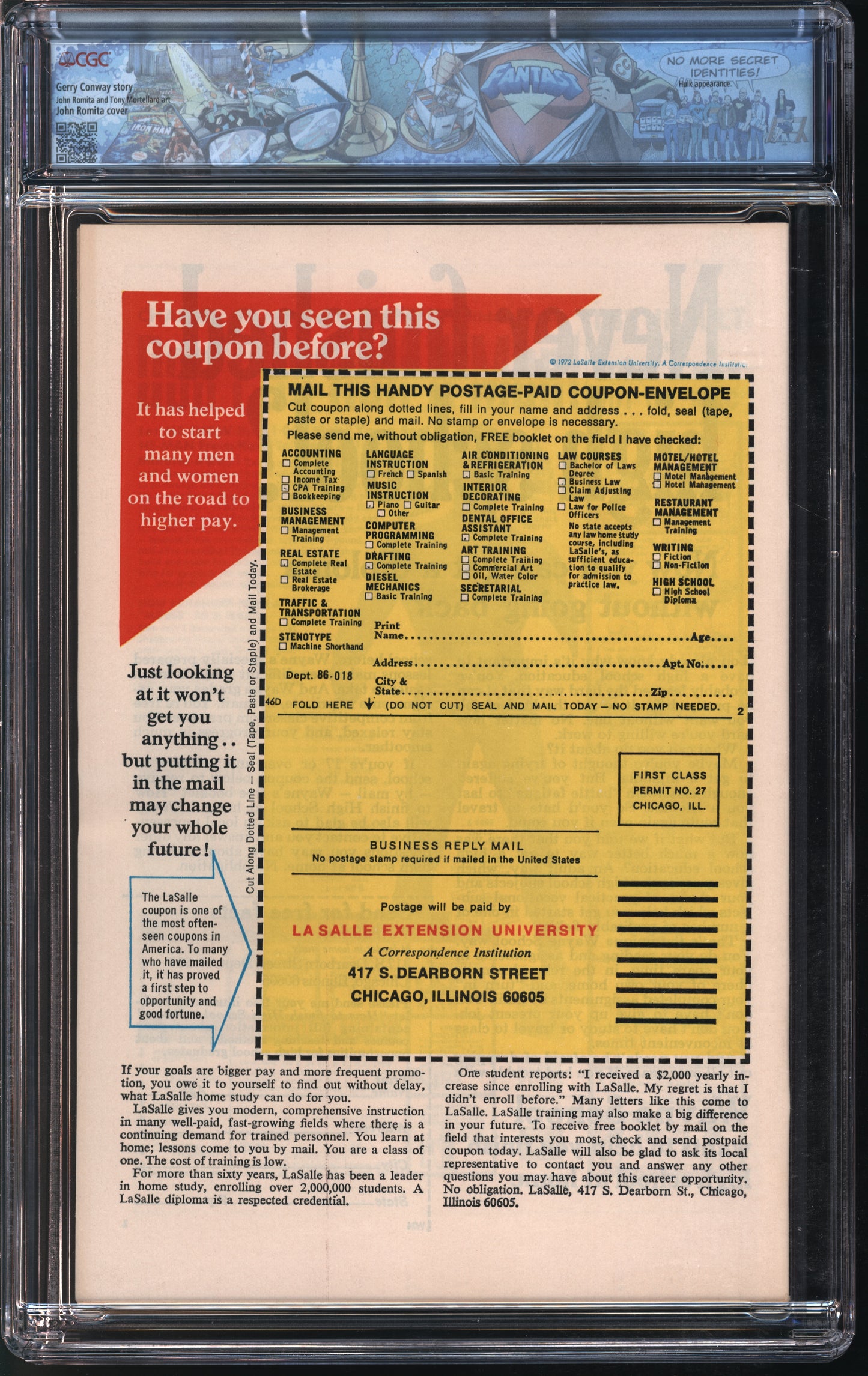 Marvel Spider-Man #119 4/73 FANTAST CGC 9.4 White Pages