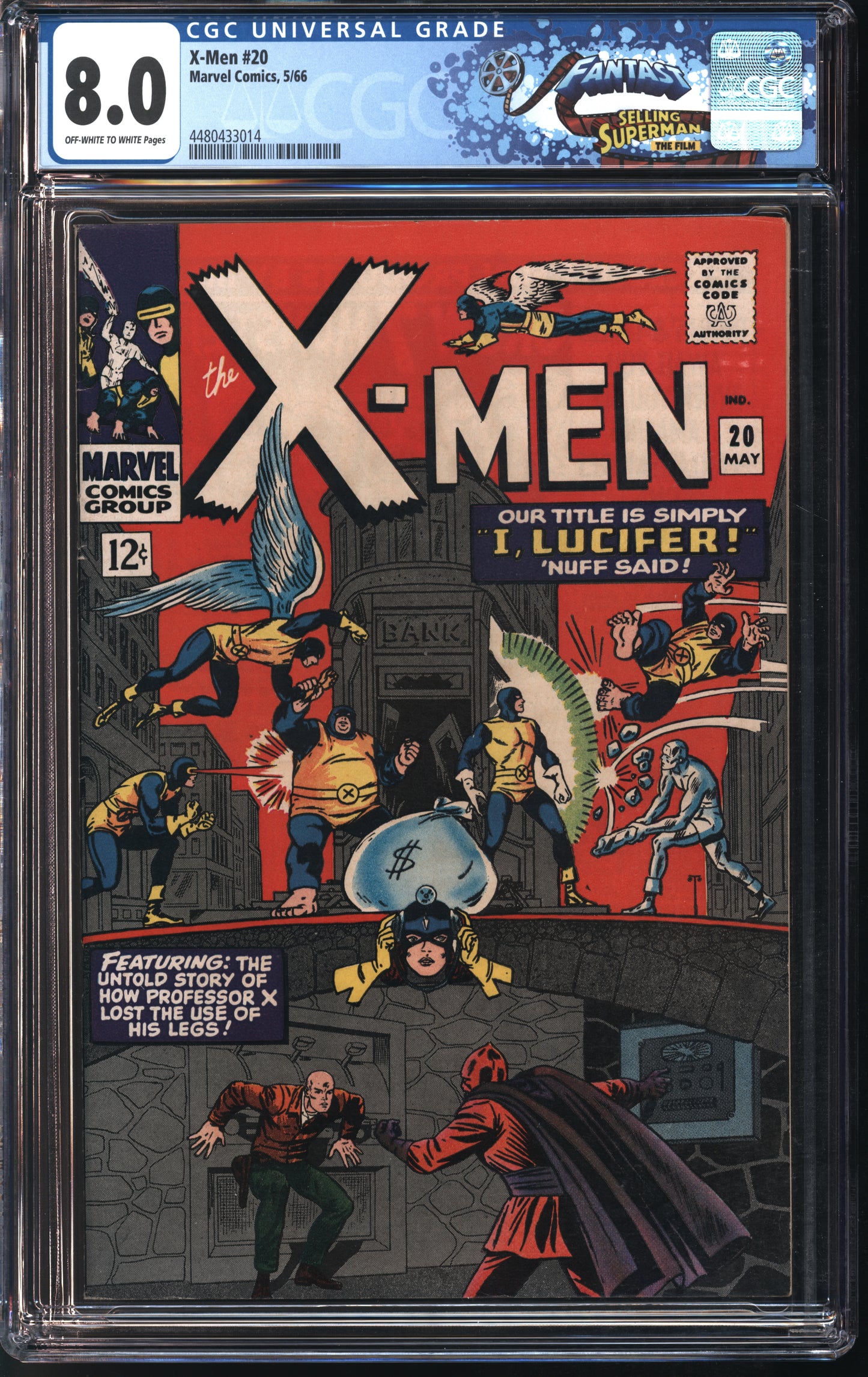 Marvel Comics X-Men #20 5/66 FANTAST CGC 8.0 Off-White to White Pages
