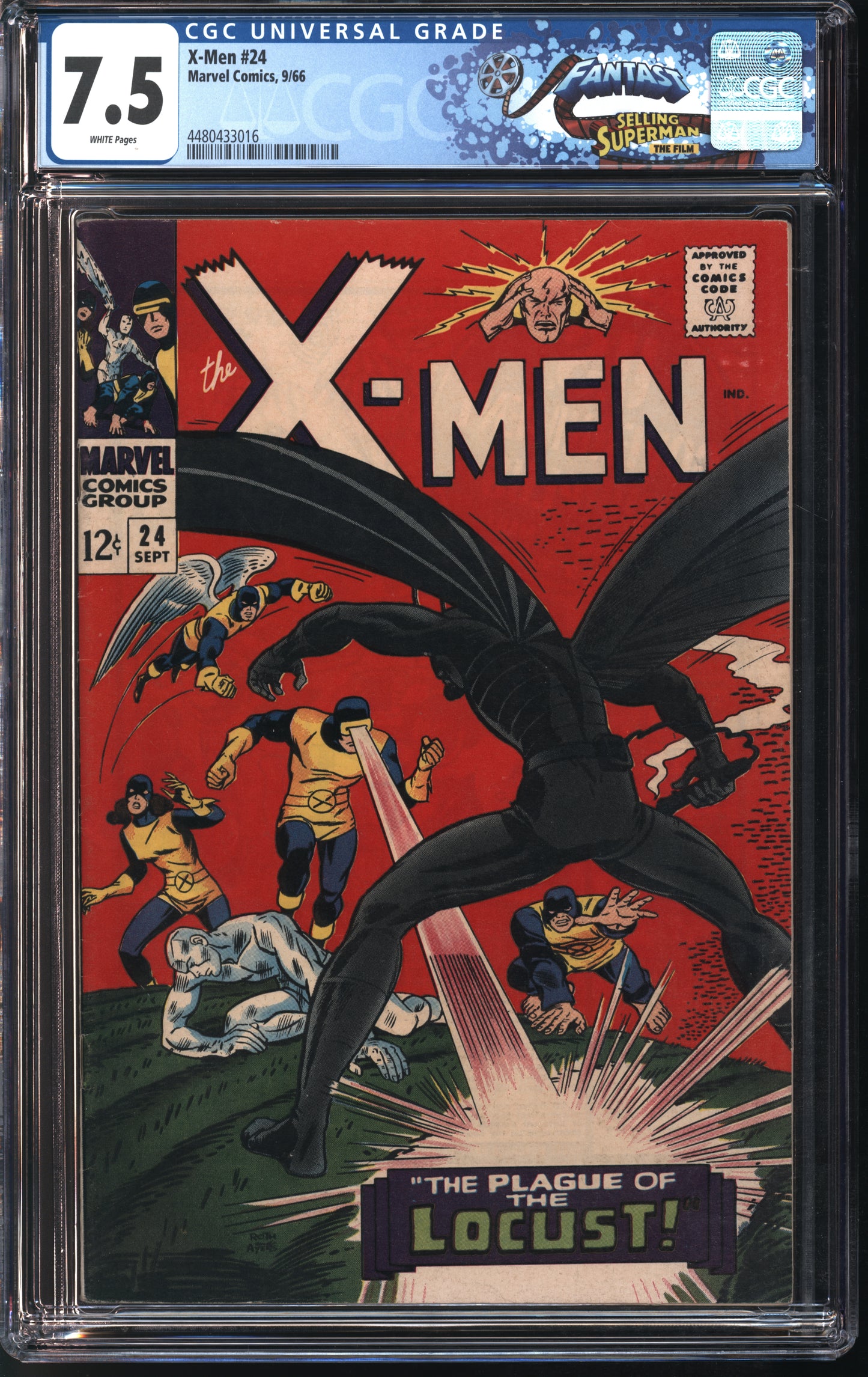 Marvel Comics X-Men #24 9/66 FANTAST CGC 7.5 White Pages