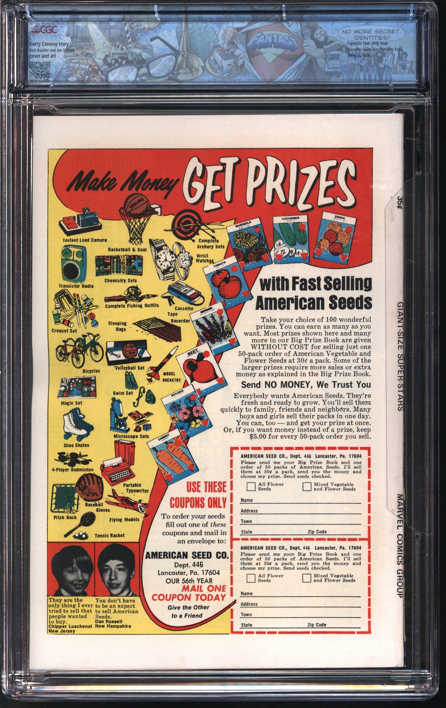 Marvel Comics Giant-Size Super Stars #1 5/74 FANTAST CGC 9.4 White Pages